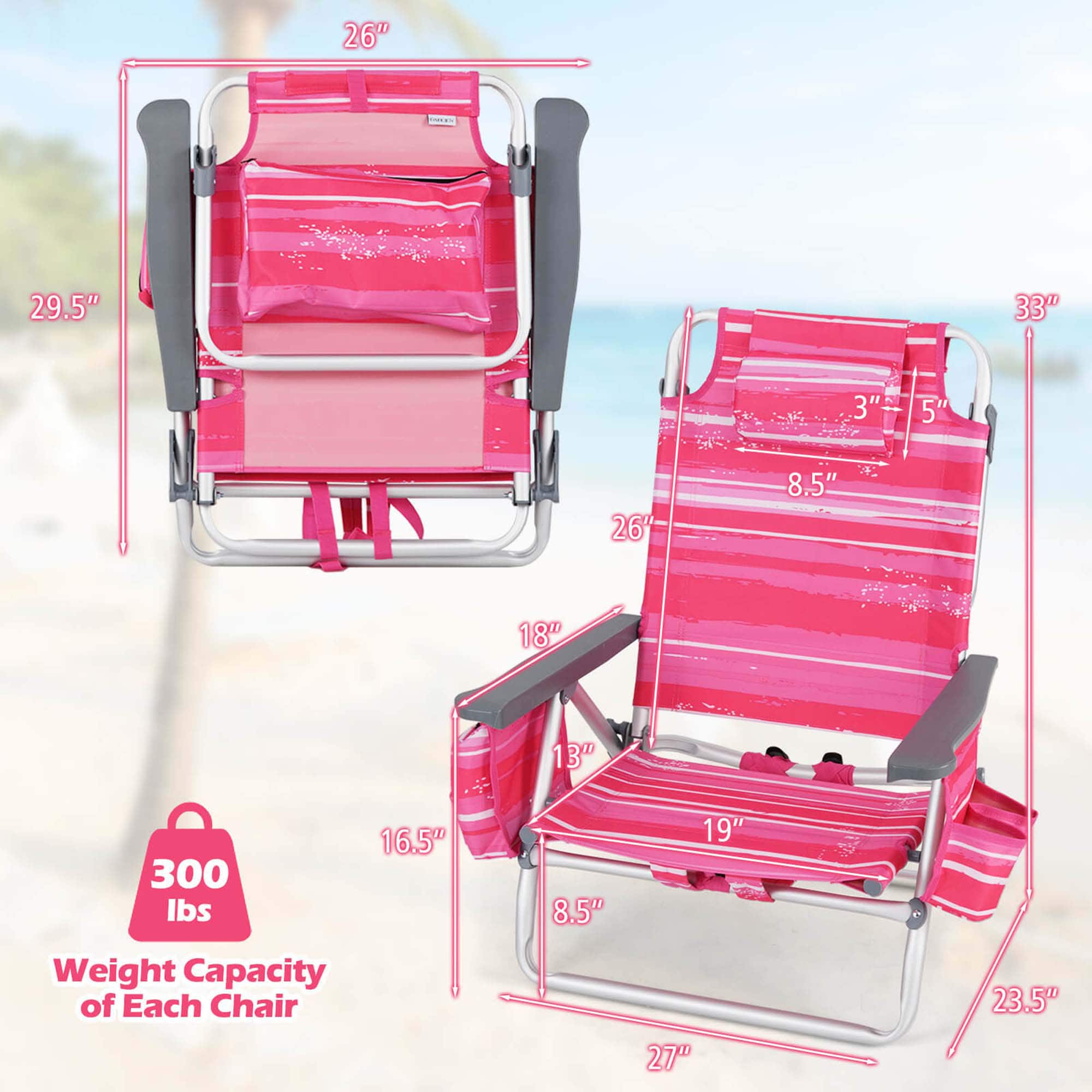 Costway HCST05865 Beach-Camping-Chairs - Thumbnail View #2