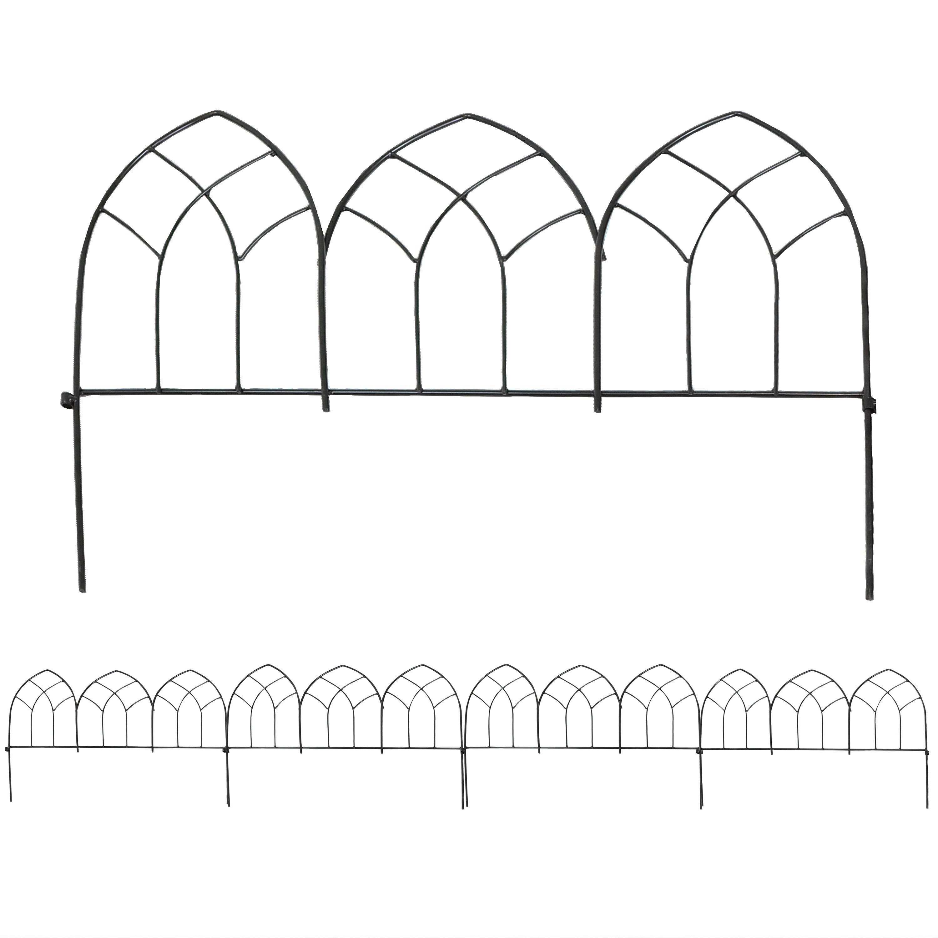 Sunnydaze Decor HBM-611 9.8-Feet x 17.75-Inches 5 -Pack Black Steel Landscape edging section