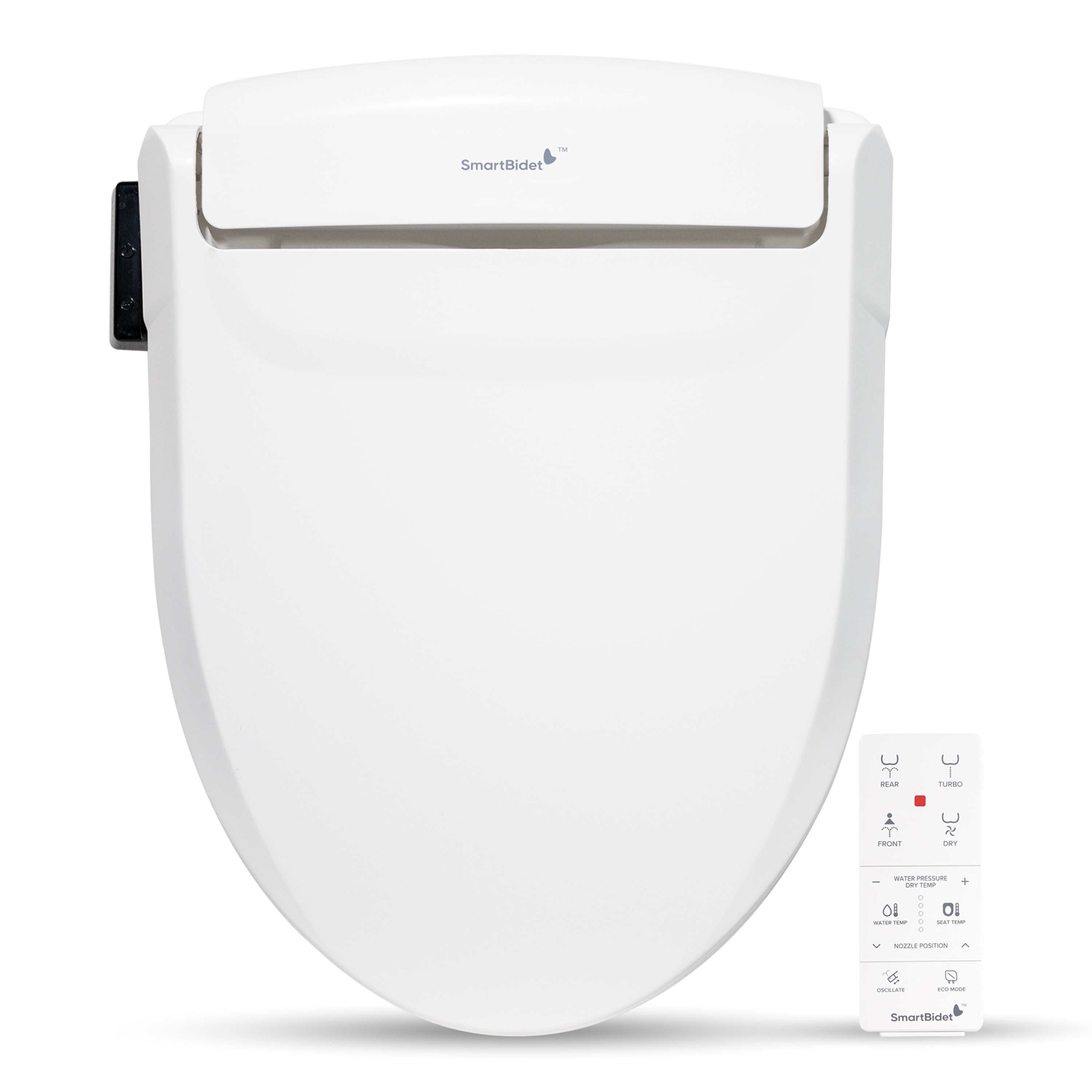 SmartBidet SB-1000WE Plastic White Elongated Soft Close Heated Bidet Toilet Seat