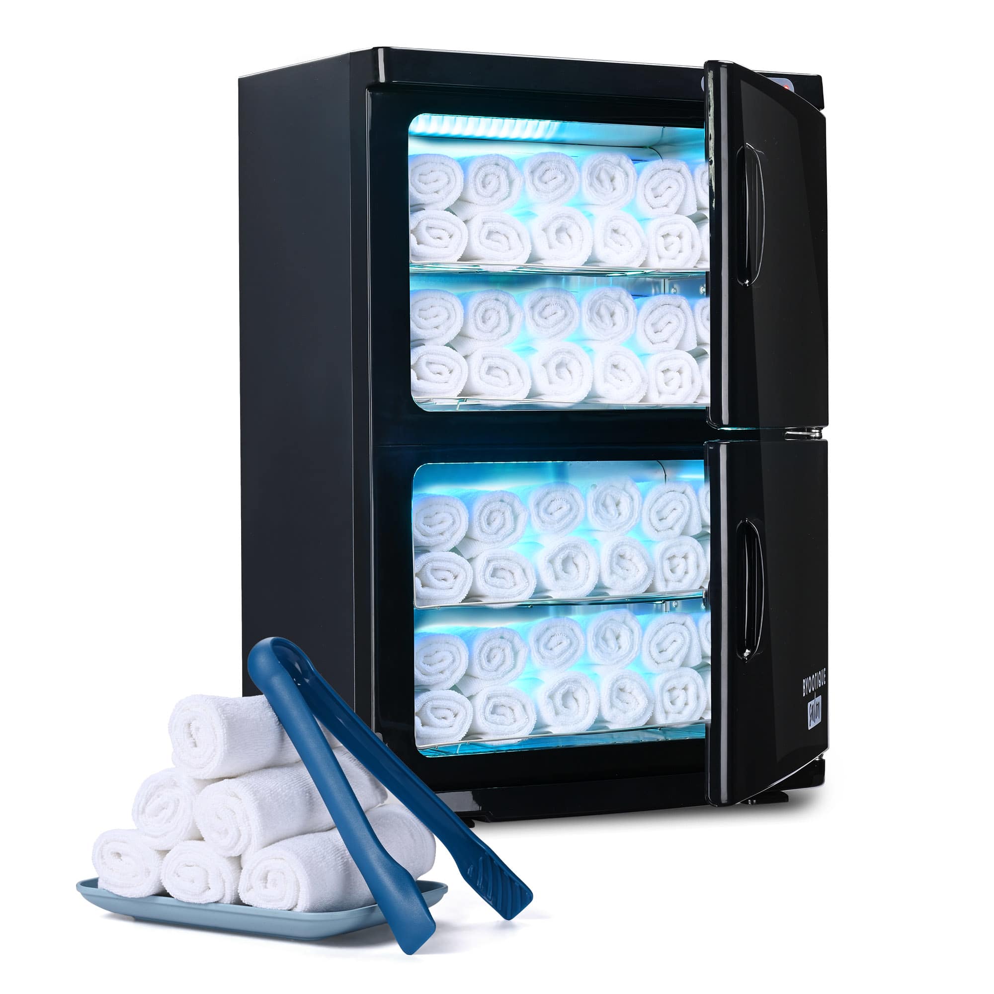 Yescom 12TWM001-D32L-06-LO 46L 2in1 Dual Cabinet Towel Warmer UV Sterilizer with 4 Racks for Salon Hote