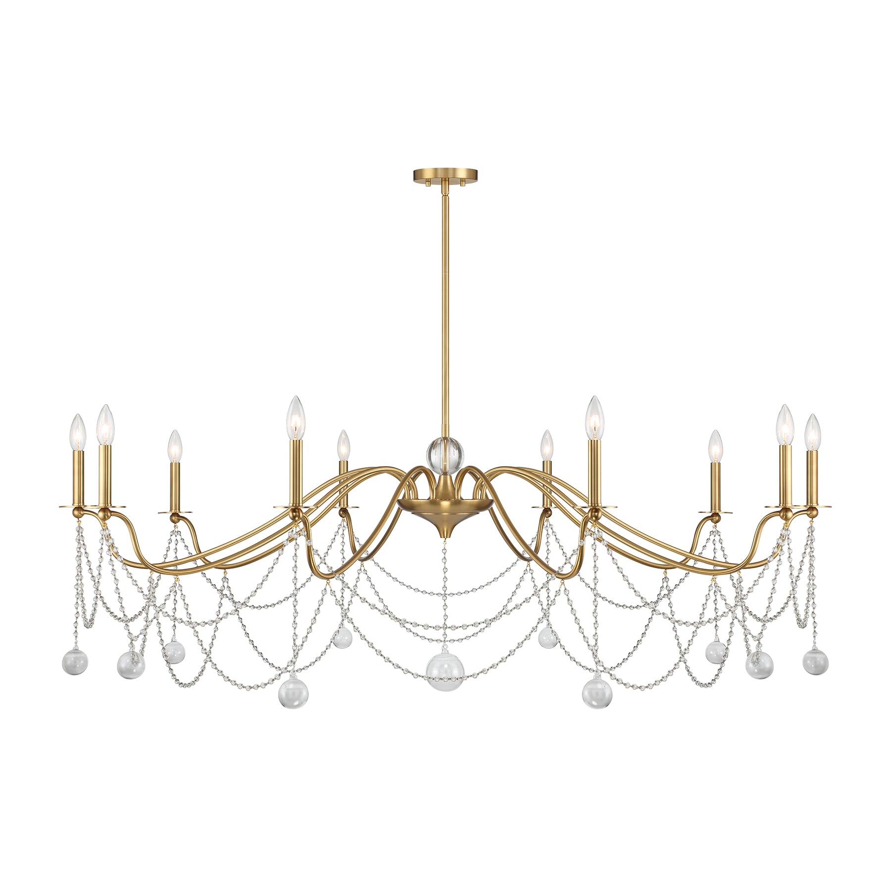 Savoy House 1-7504-10-322 Mariposa 10-Light Chandelier in Warm Brass 10 -Light Antique Brass Glam For Use in Bedrooms, Dining Rooms, Foyers, Kitchens, Living Rooms Chandelier