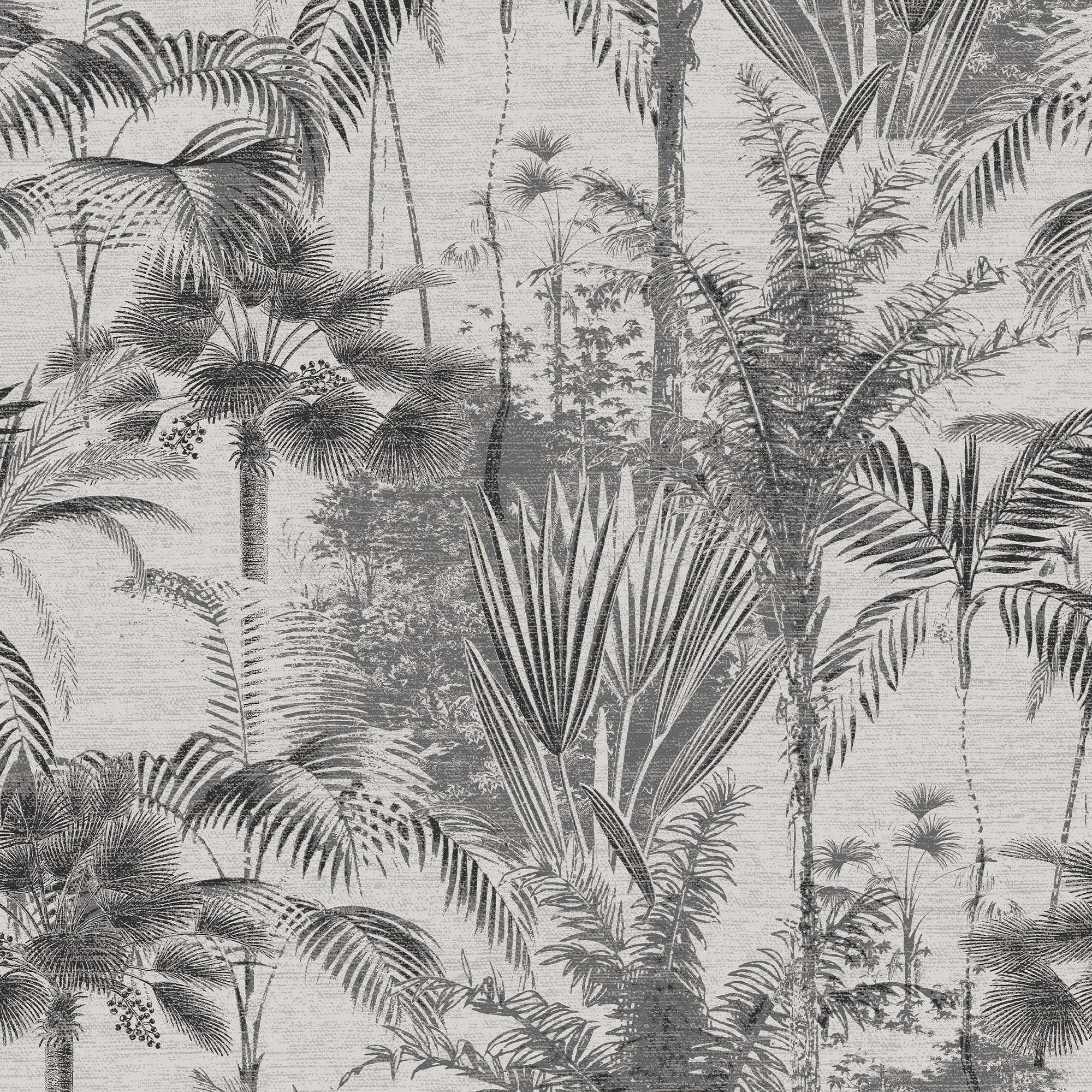 Sublime Black and Gray Non-Woven Jungle Texture Wallpaper