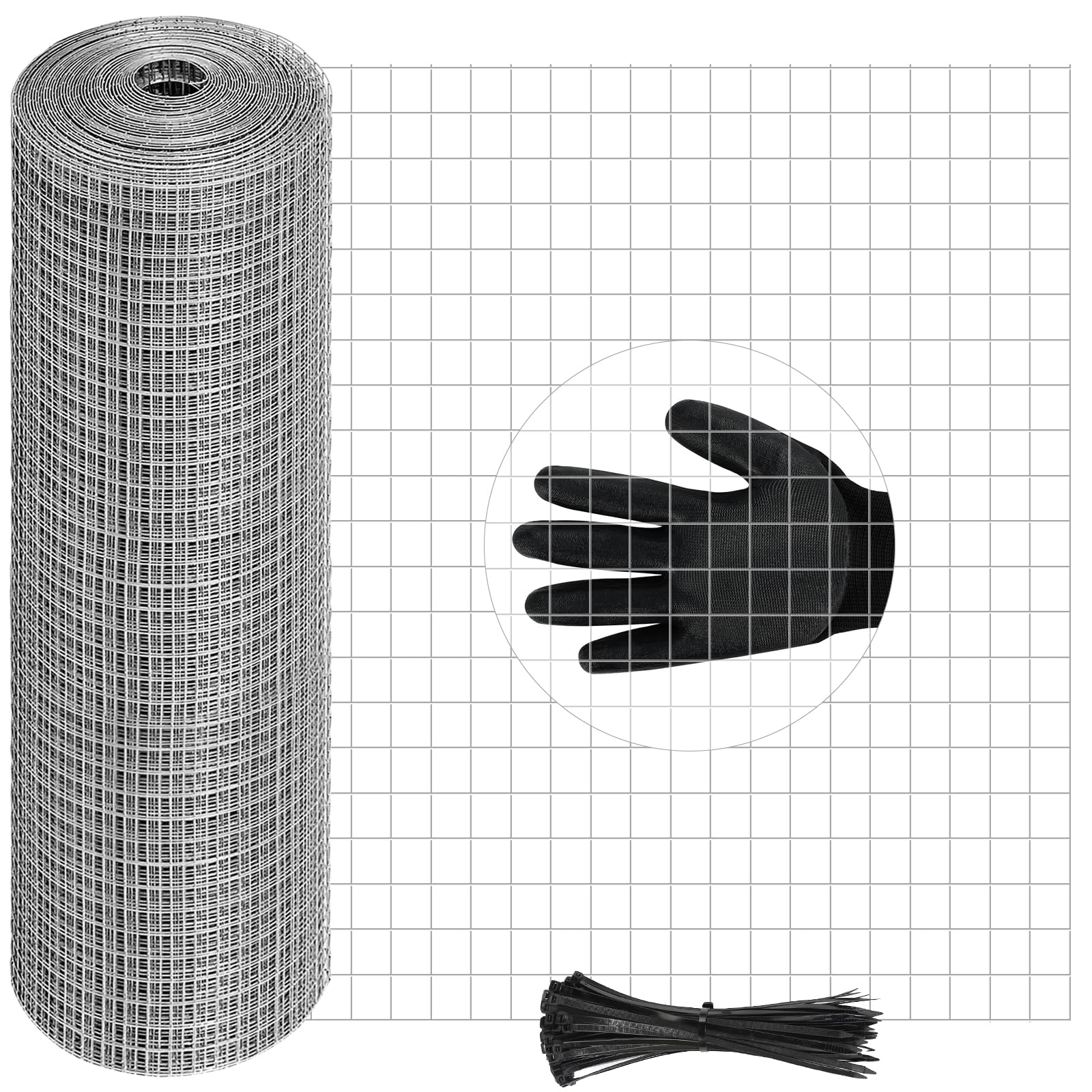 Afoxsos 16in by 50ft Hardware Cloth Hot Dip Galvanized Welded Wire Mesh ...