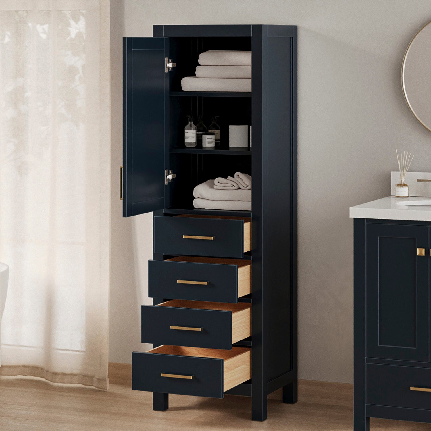 ARIEL A2065-LC-MNB Linen-Cabinets - View #4