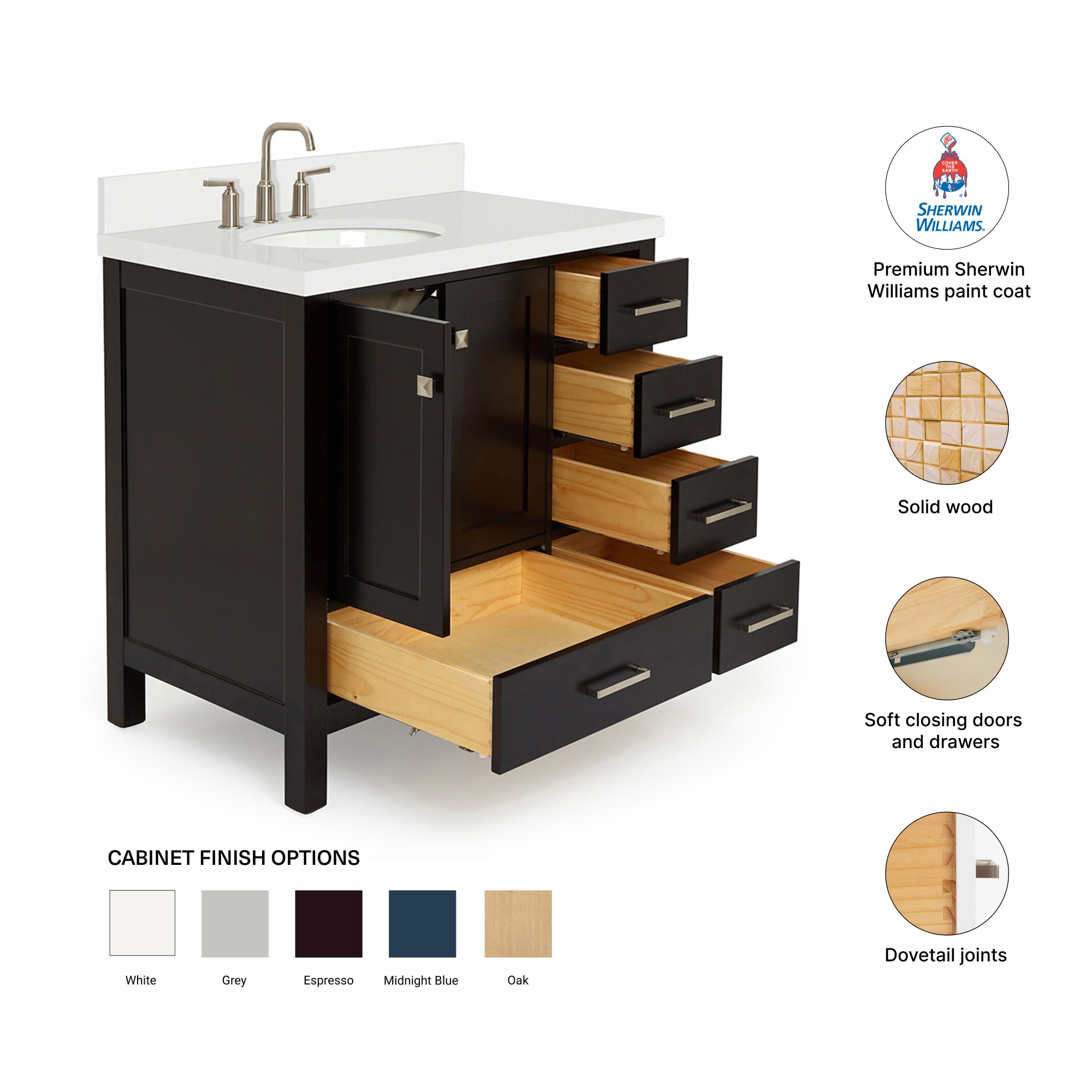 ARIEL A037SLWQOVOESP Bath-Vanity-Combo - View #4