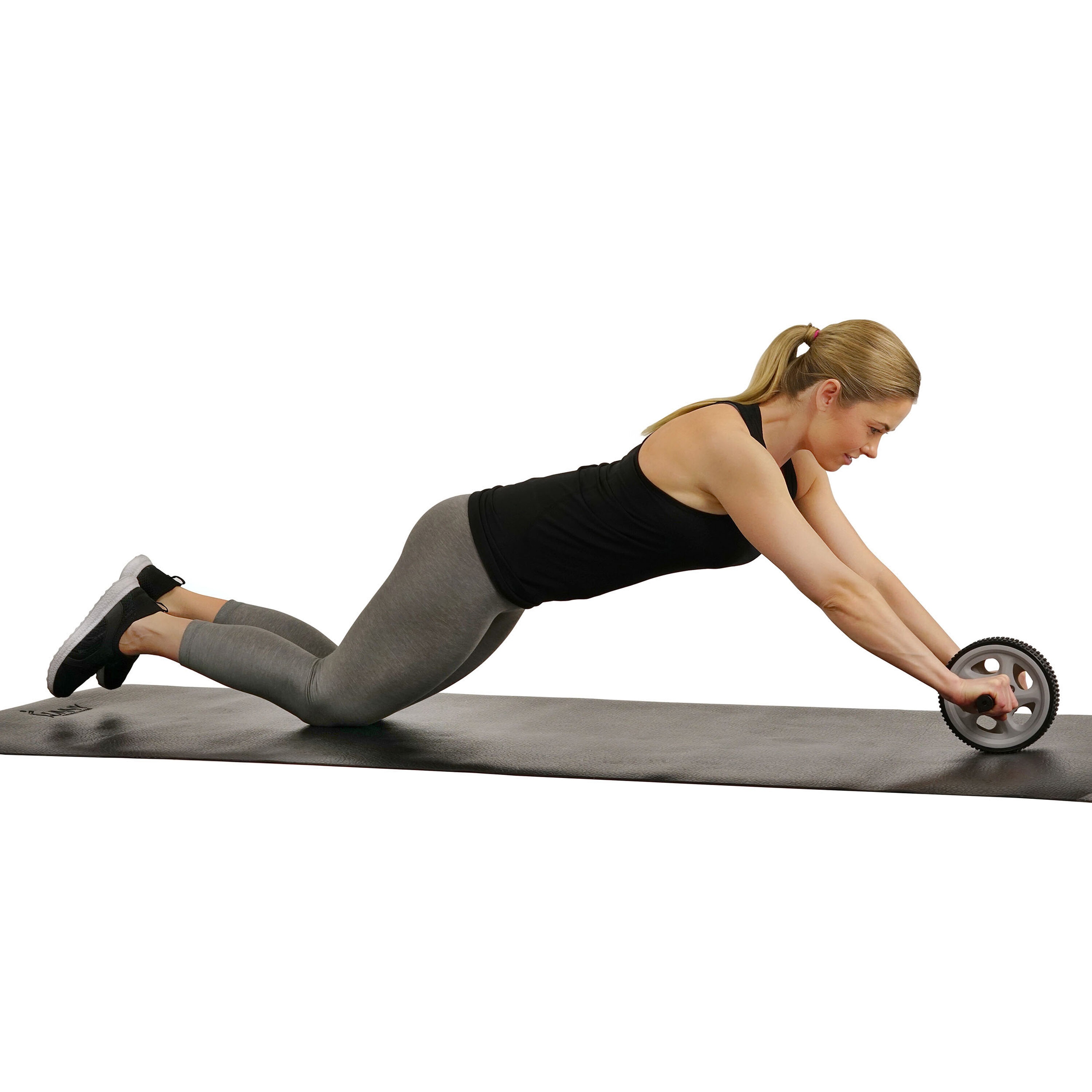 Sunny Health & Fitness Black Ab Roller Exercise Wheel - Sculpt Abs