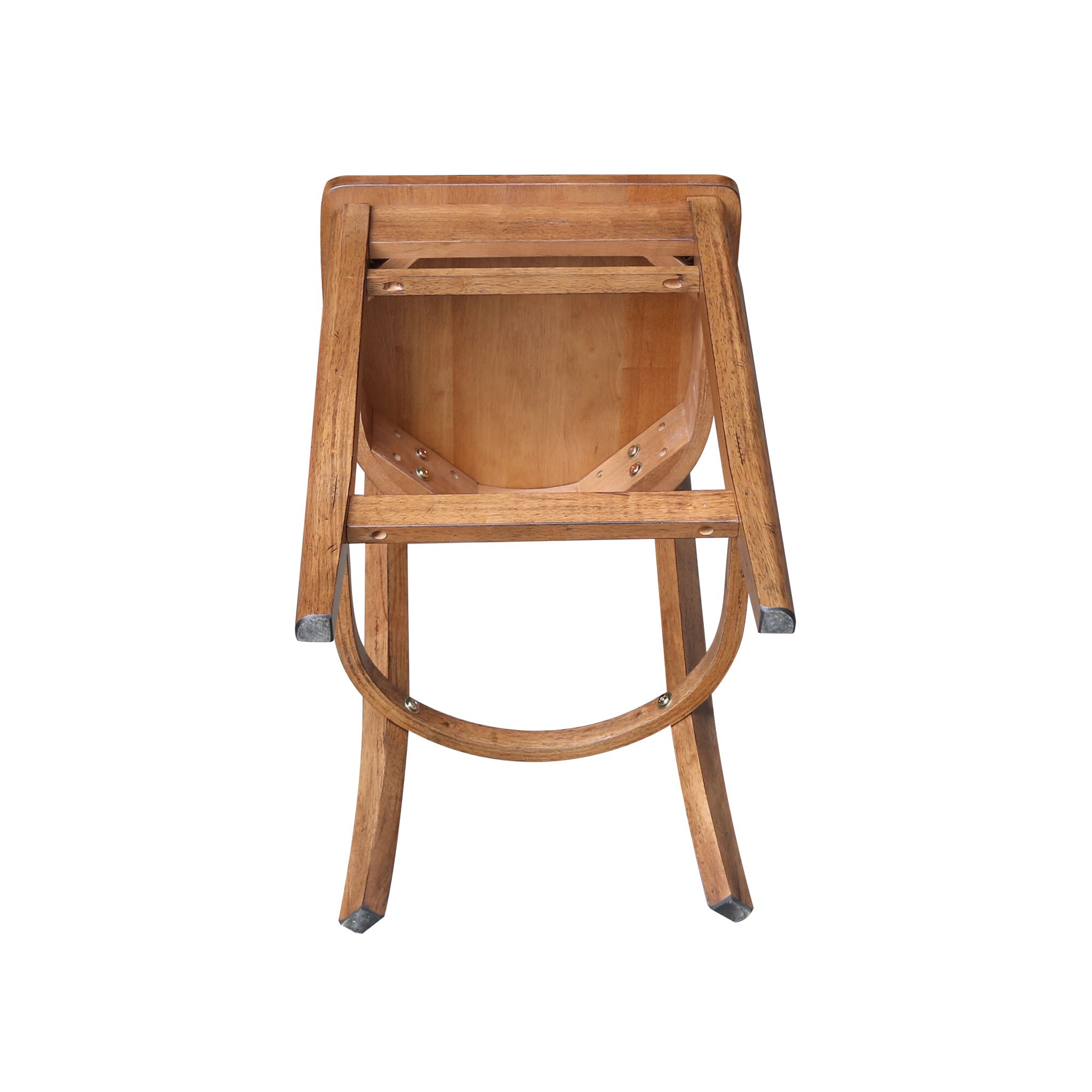 Emily Distressed Oak Solid Wood Counter Height Stool