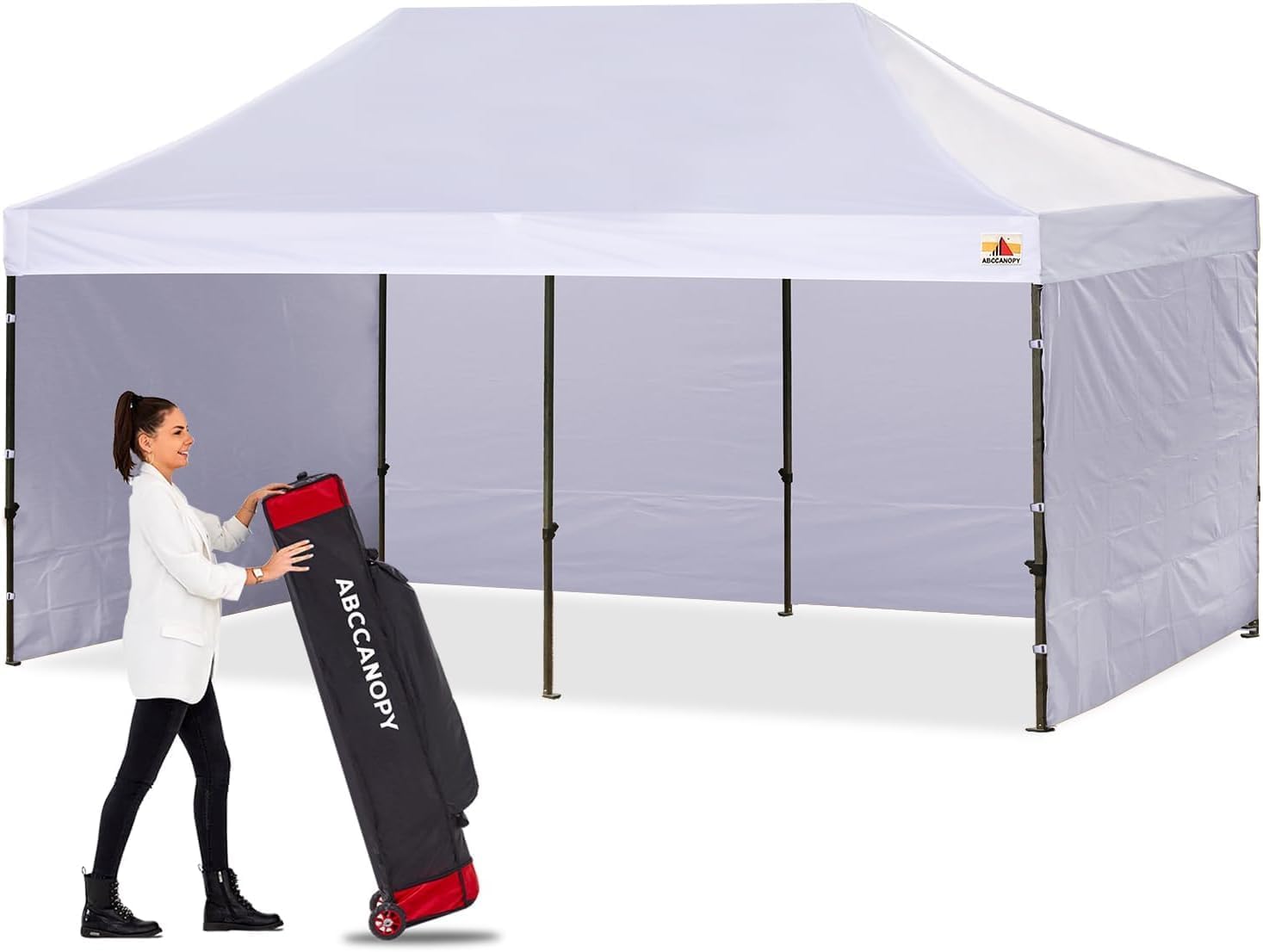ABCCANOPY ABC-DM5RX-VKN 10x20 Pop Up Canopy with 3 Sidewalls White