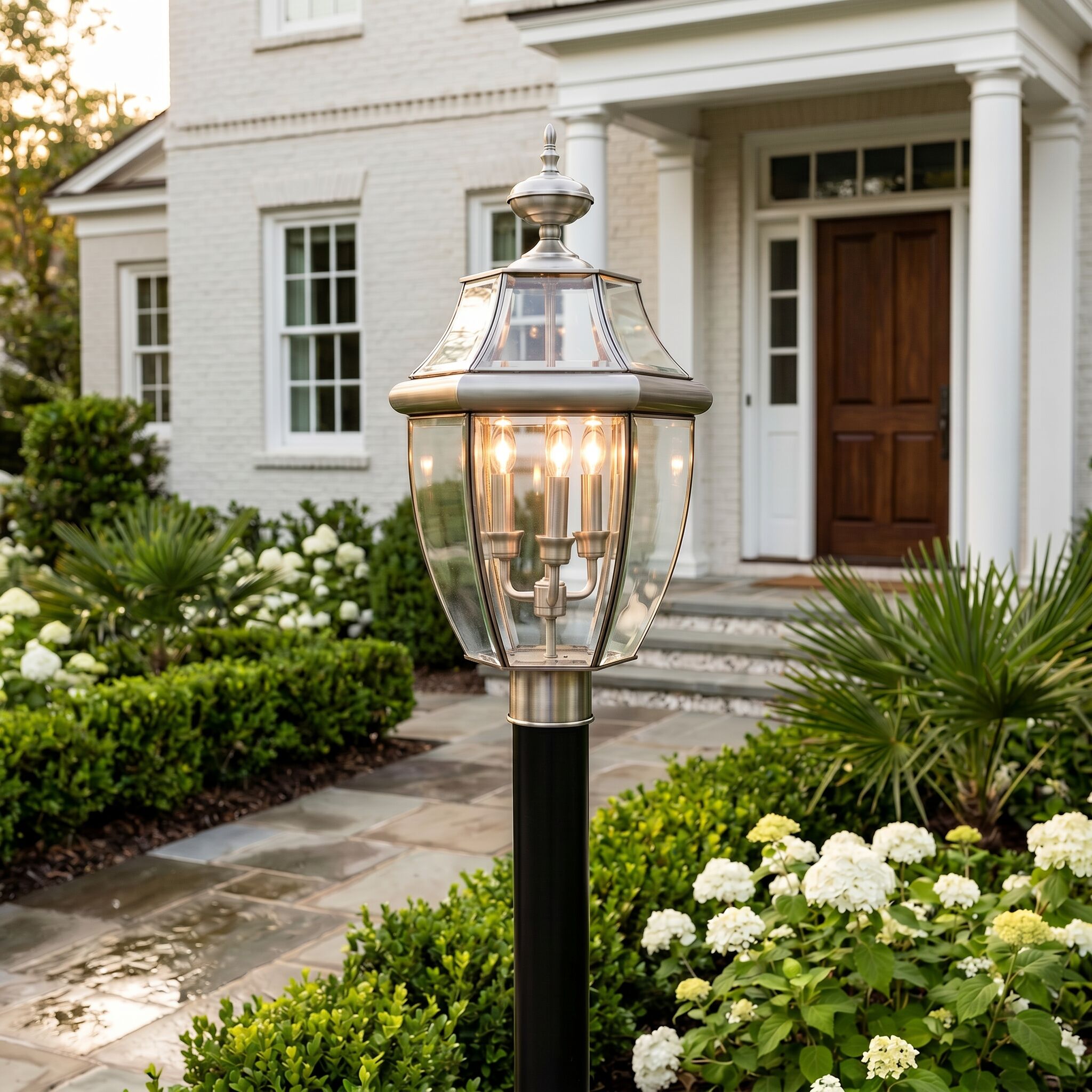 Quoizel - Newbury 23.0-in Pewter Traditional Outdoor Light post lantern