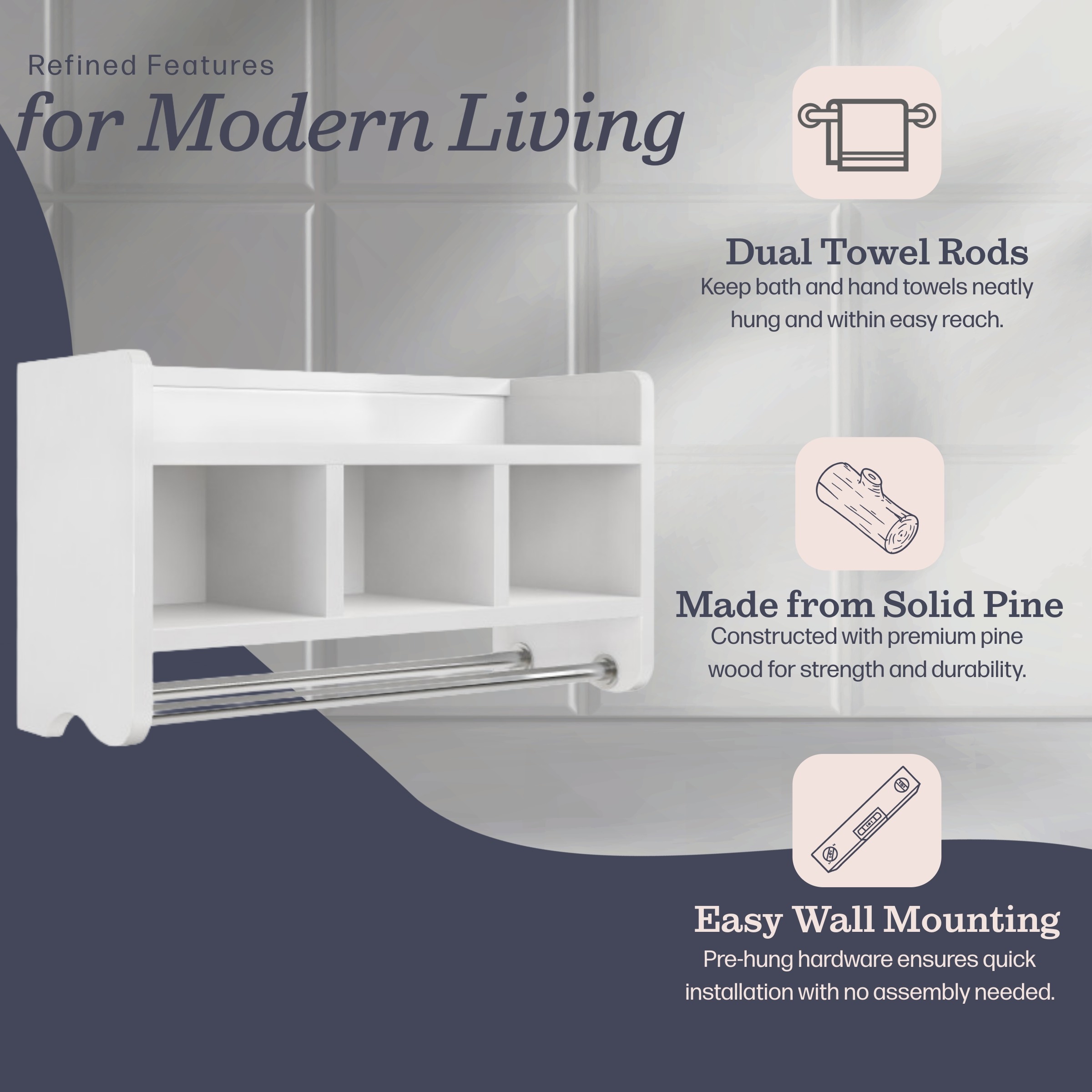 Alaterre Furniture ABSS0050 Bathroom-Shelves - View #6