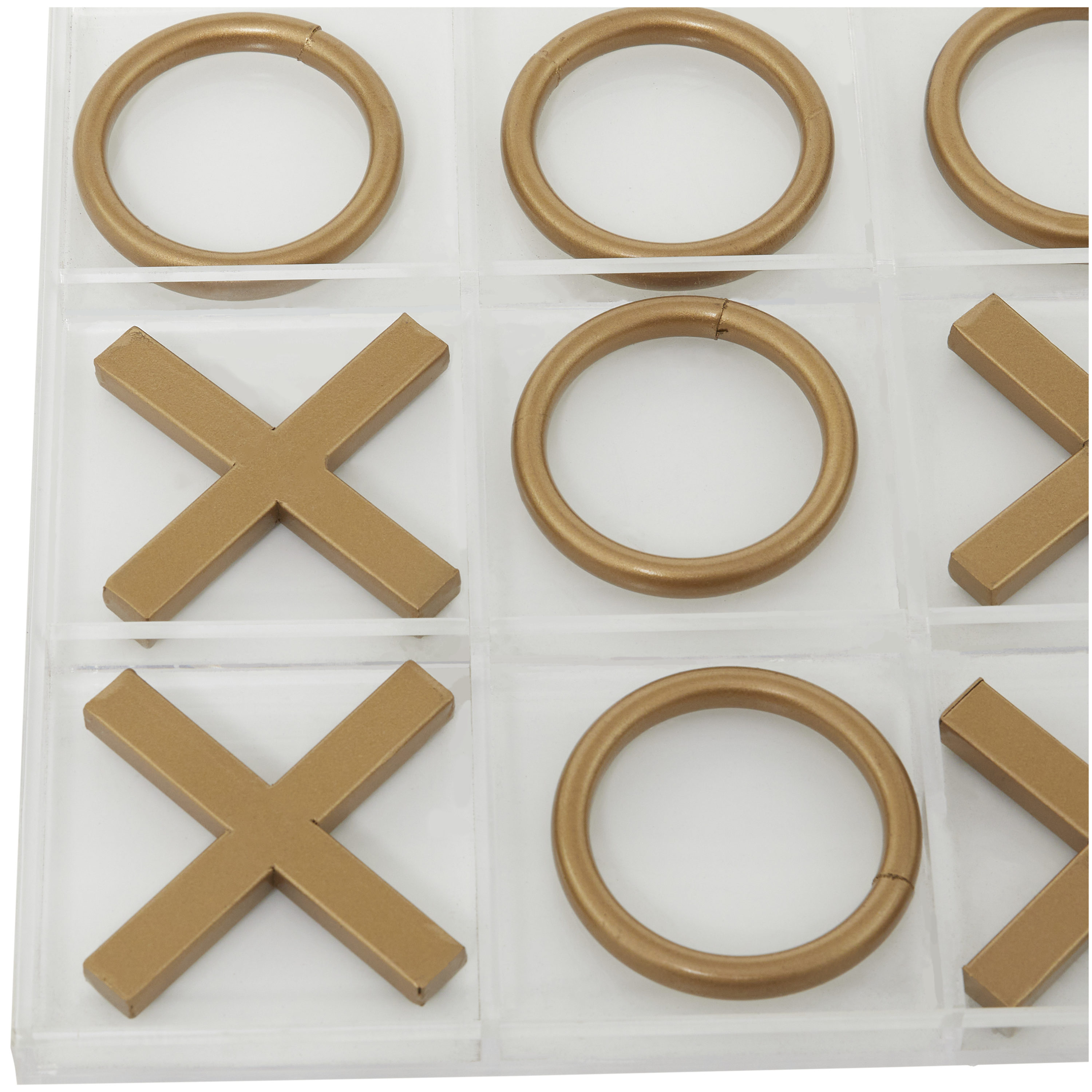 12" Gold and Clear Acrylic Tic Tac Toe Set