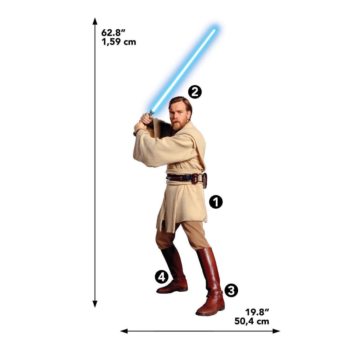 Classic Obi-Wan Kenobi Peel and Stick Giant Wall Decals