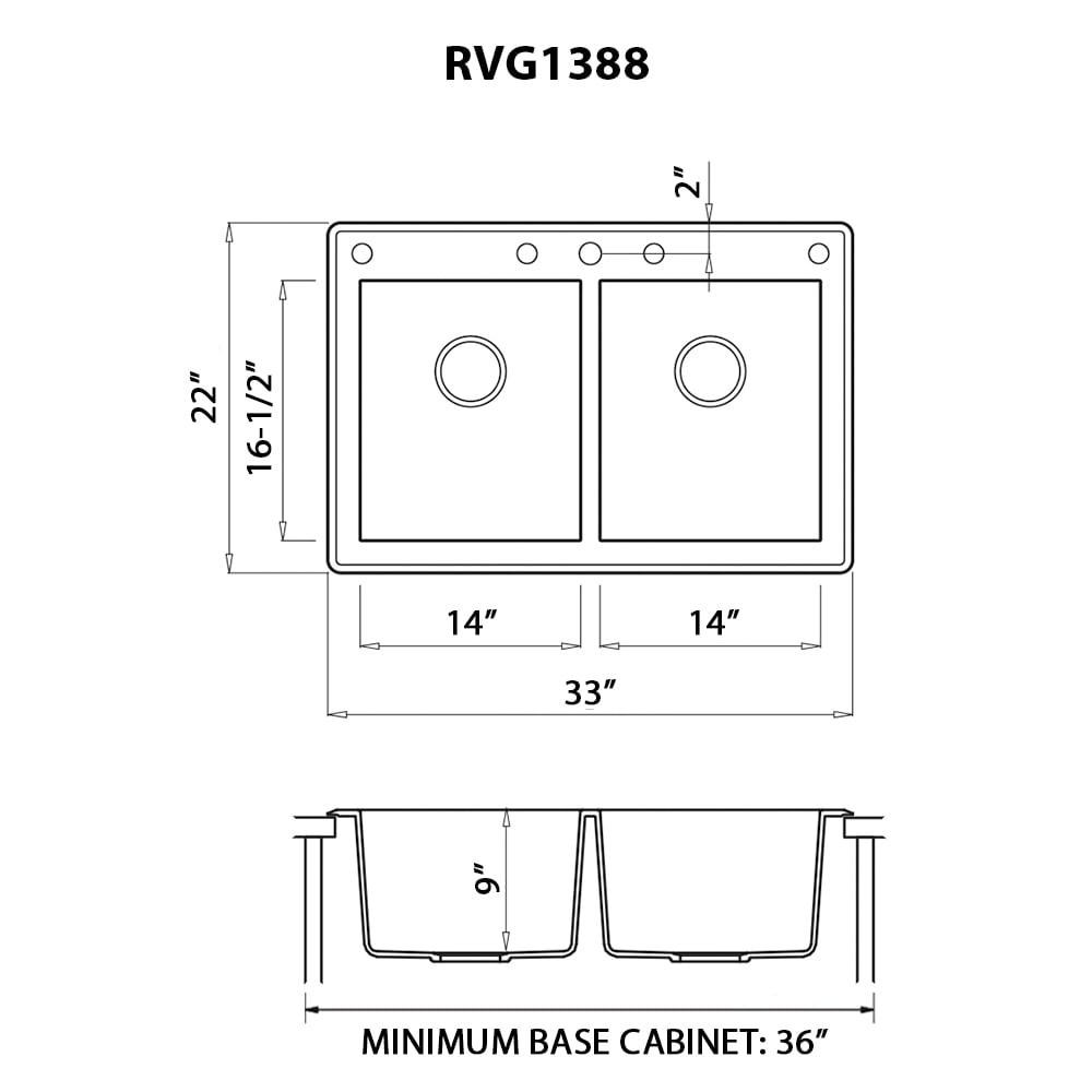 Ruvati RVG1388GR Kitchen-Sinks - View #12