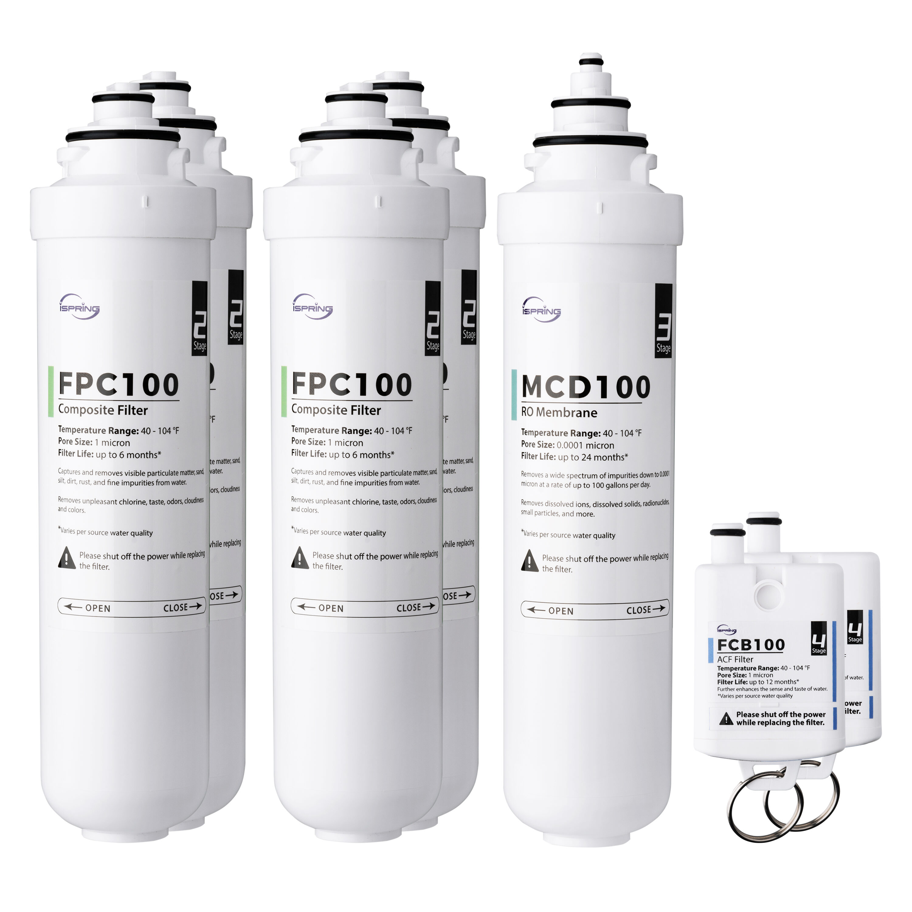 iSpring F7RCD100 F7RCD100 Reverse osmosis Water dispenser Replacement Filter 7 -Pack