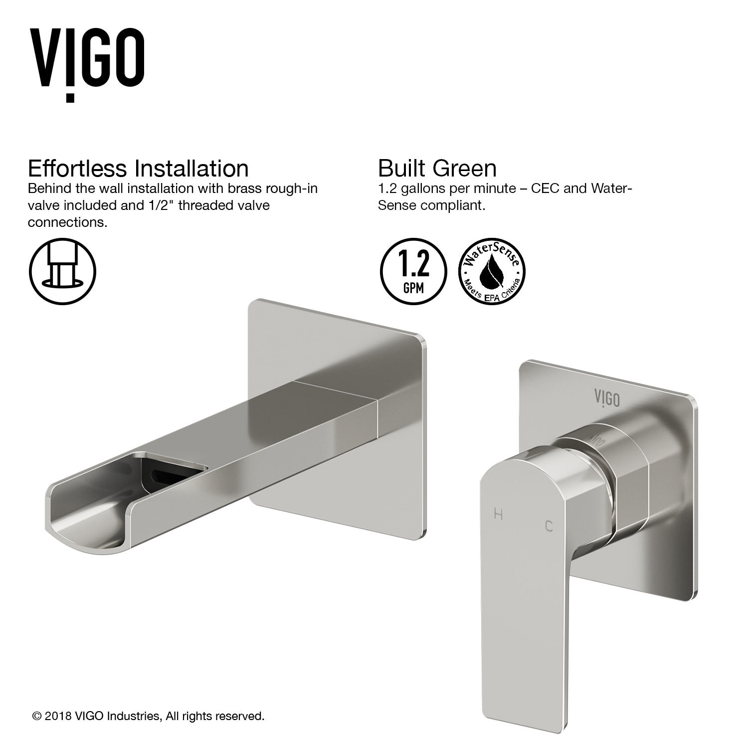 Modern Contemporary Black Nickel Wall Mounted Bathroom Faucet