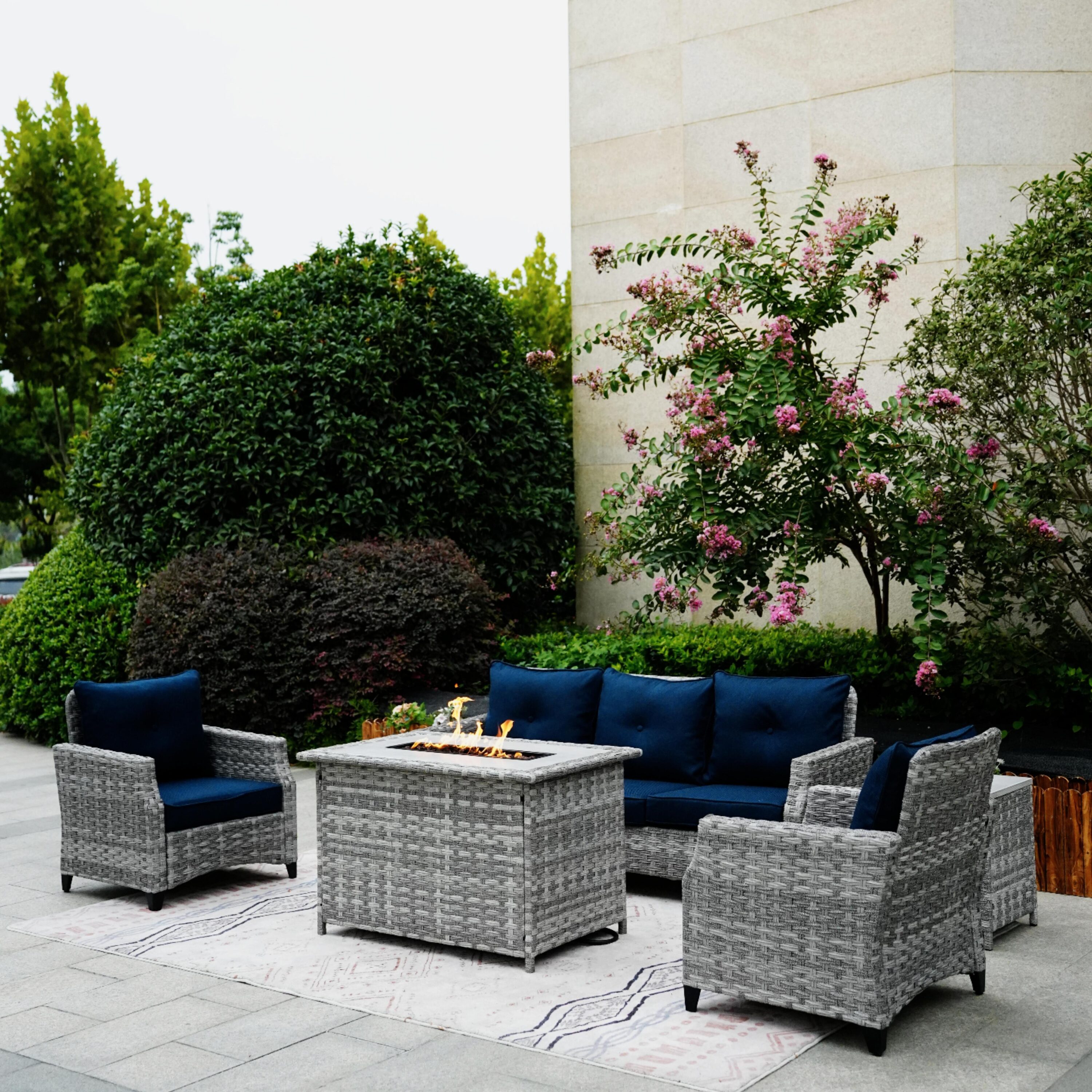 Direct Wicker DWG-1802H-BLUE Patio-Conversation-Sets - View #6