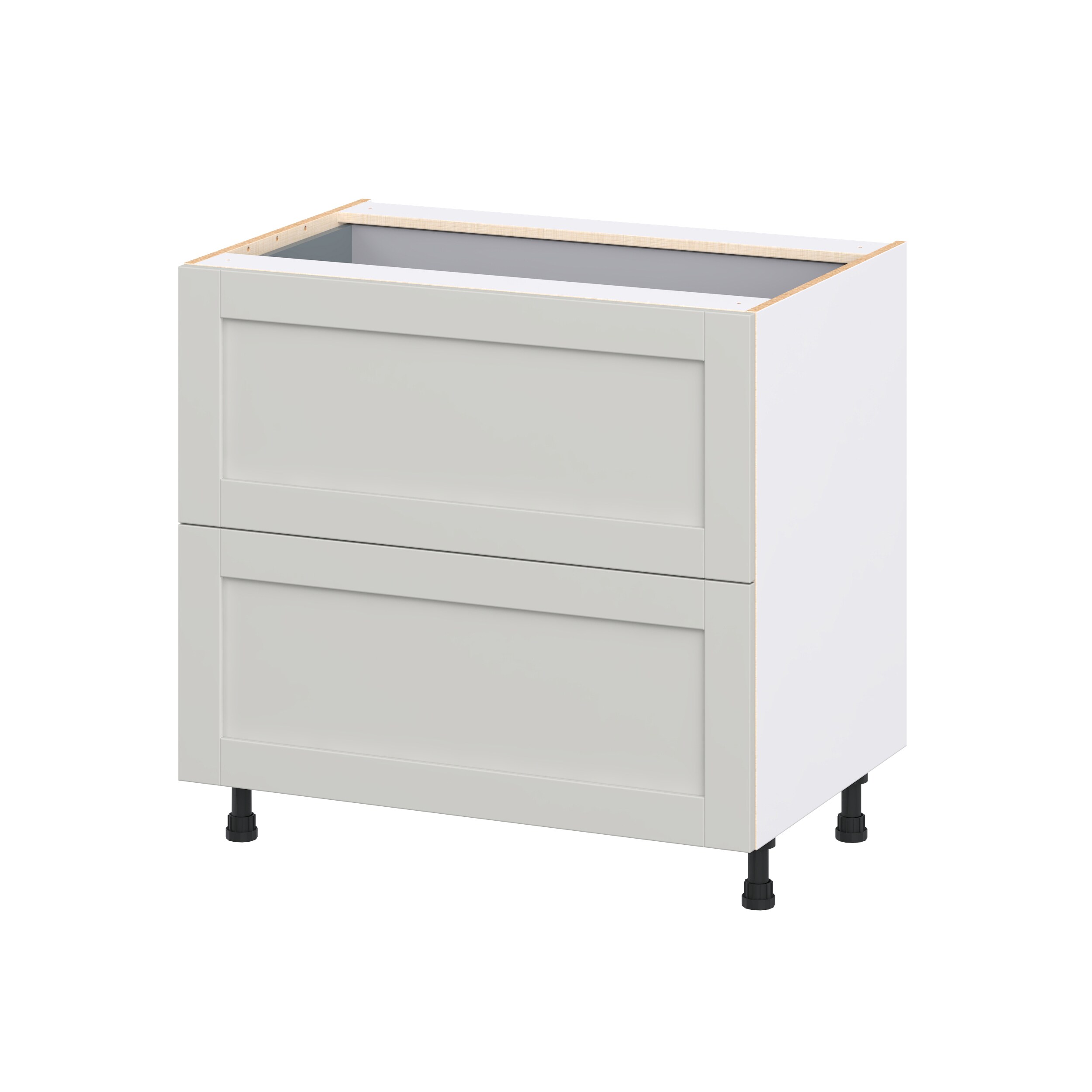 Hugo&Borg DSB2D36I1-CH Charlesberg 36-in W x 34.5-in H x 24.5-in D Light Gray 3 -Drawers Drawer Base Fully assembled Cabinet Shaker