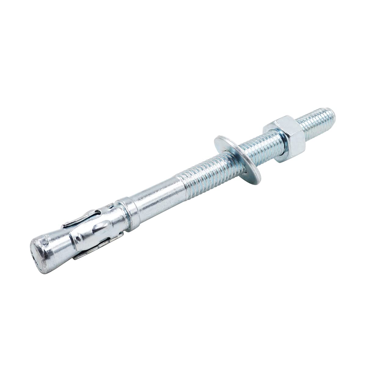 Phyfalip  1/2 by 6 inch Carbon Steel Wedge Anchor Kit for Concrete Cement Wall Floor Ground Deck Fence Base Bracket Drill Stud Post Strong Screw