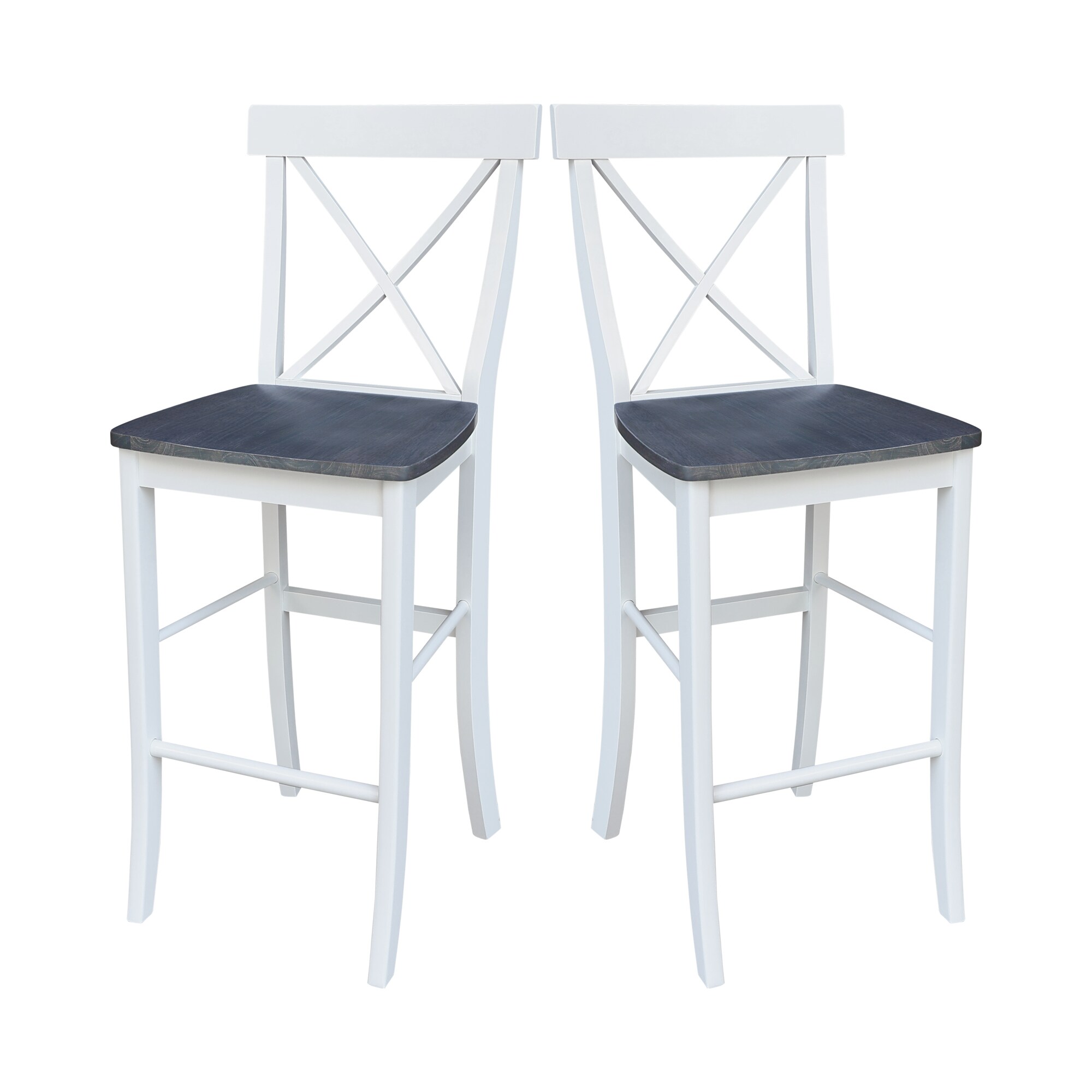 Heather Gray Solid Parawood Traditional X-Back Barstool