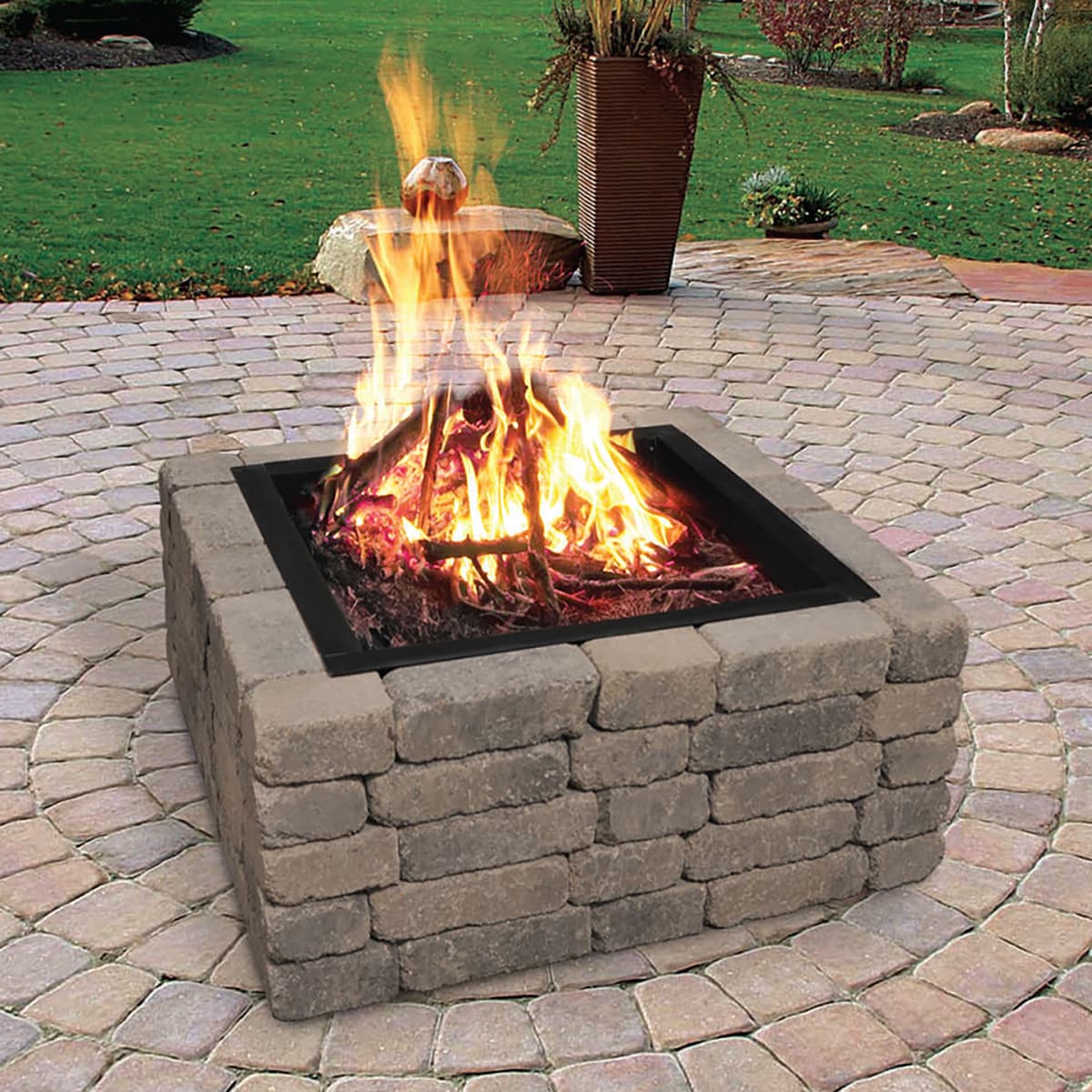 Blue Sky Outdoor Living 36-In Square Fire Ring Black- Heavy Duty 2.7mm ...