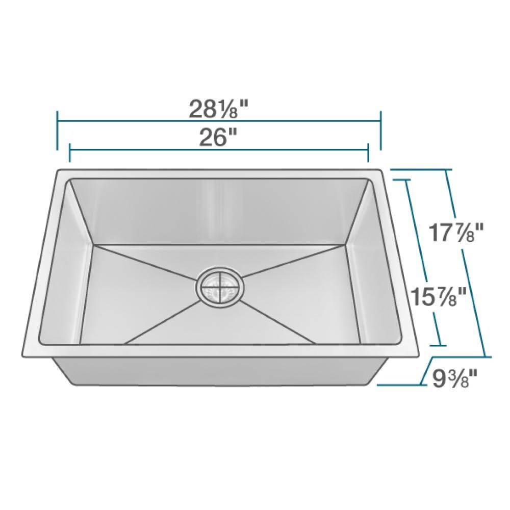 MR Direct Undermount 28.125-in x 17.875-in Brushed Satin Stainless ...