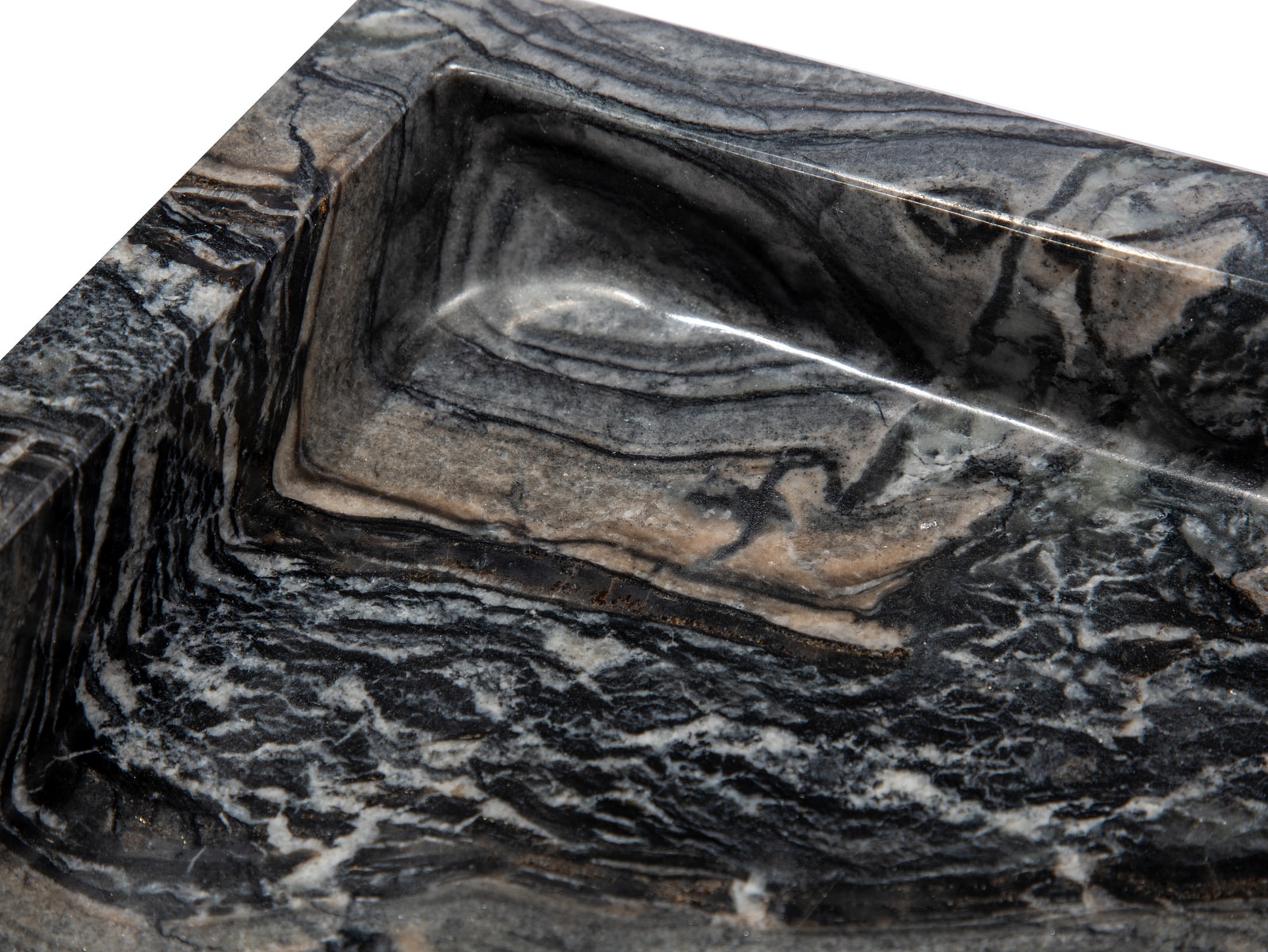 Charcoal Gray Stone Rectangular Vessel Bathroom Sink