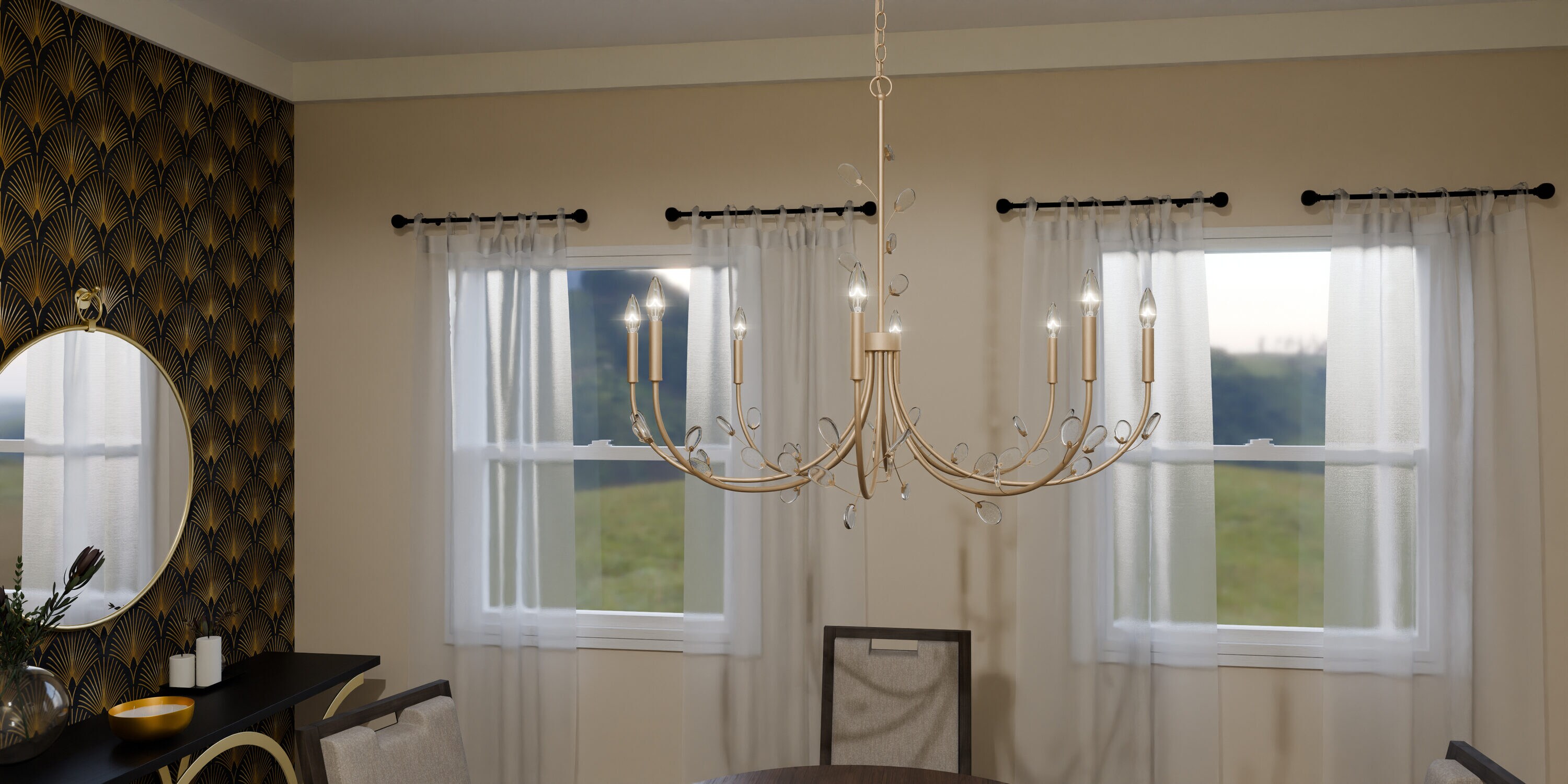 Heiress Bronze Gold 8-Light Candle Style Chandelier