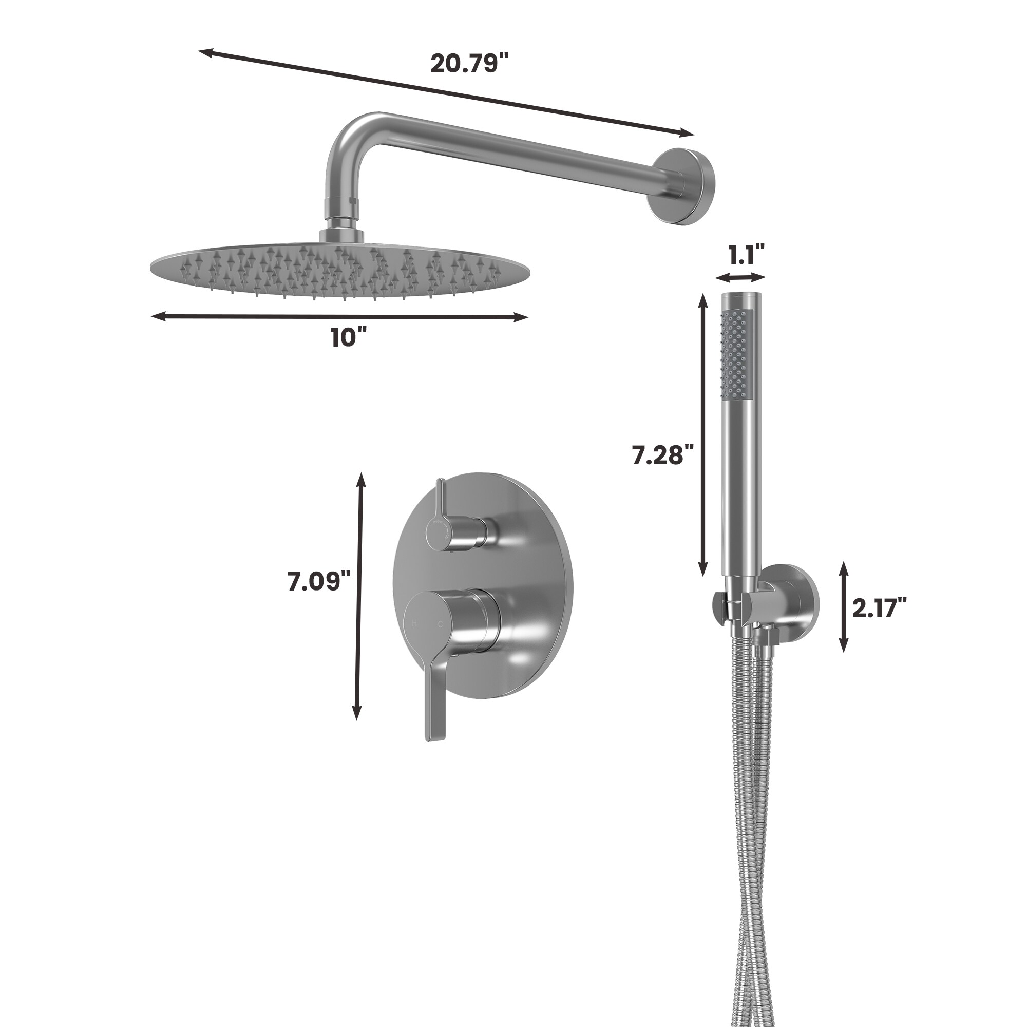 Spectra+ -spray 9.5 in. Dual Shower Head and Handheld Shower Head in Brushed Nickel
