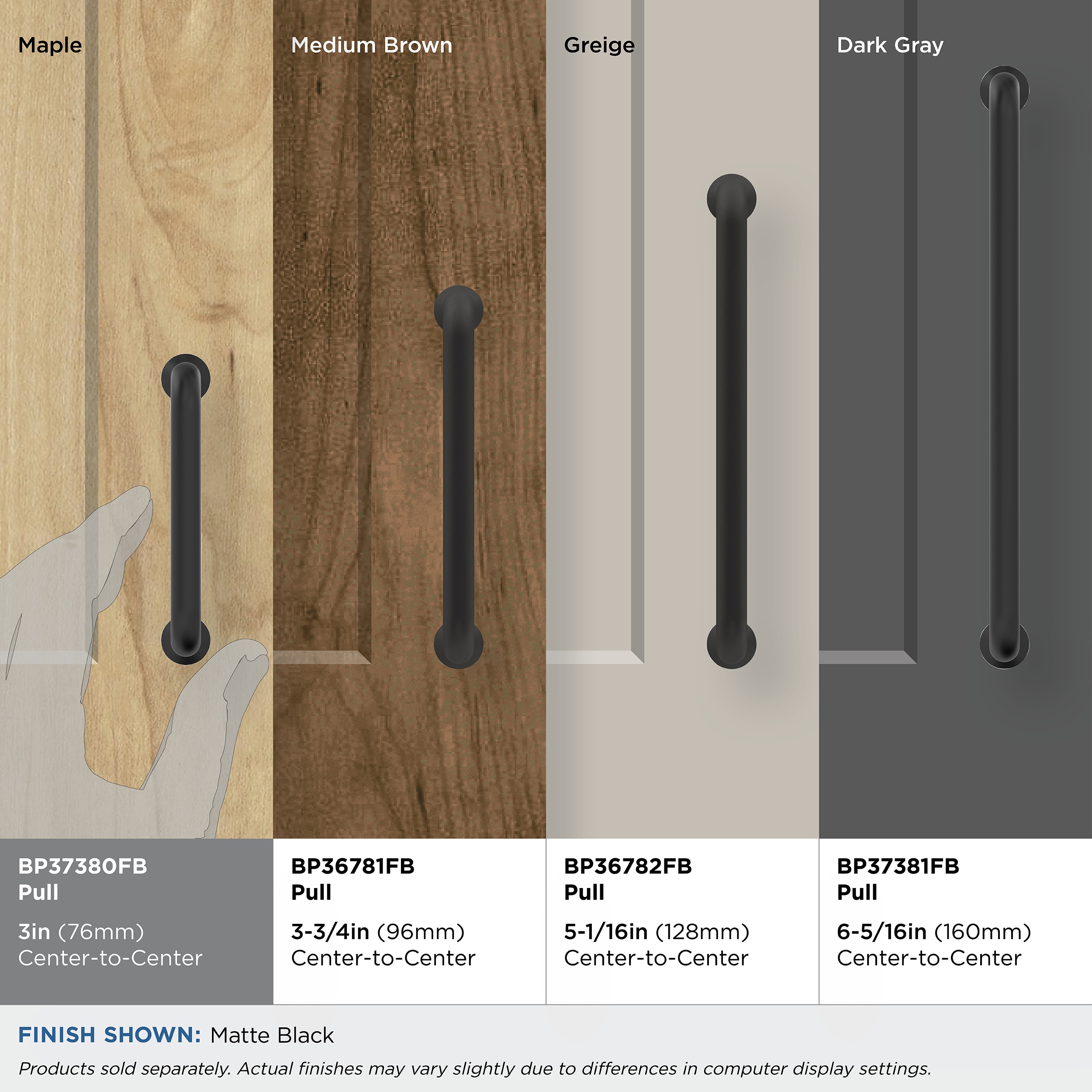 Amerock BP37380FB Cabinet-Pulls - View #3