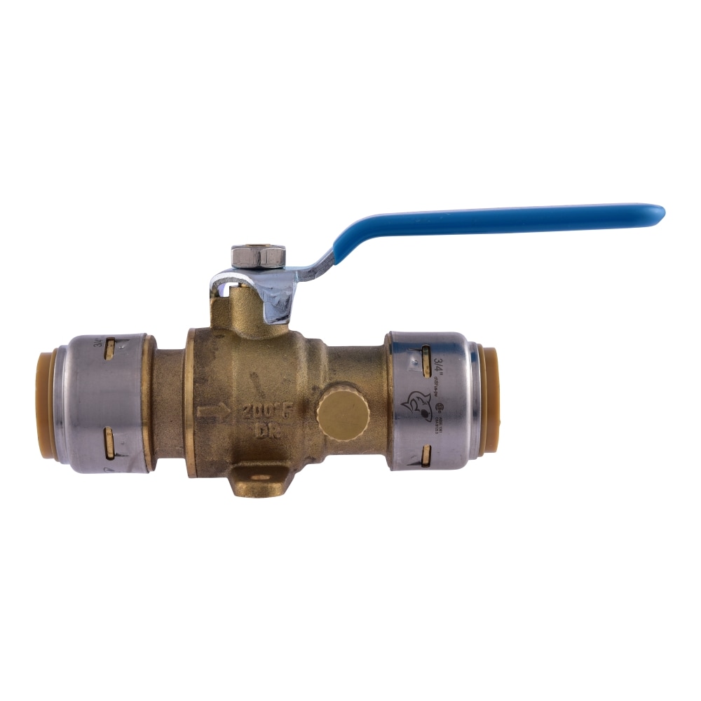 SharkBite Max 3/4-in Push-to-Connect Brass Ball Valve With Drain And ...