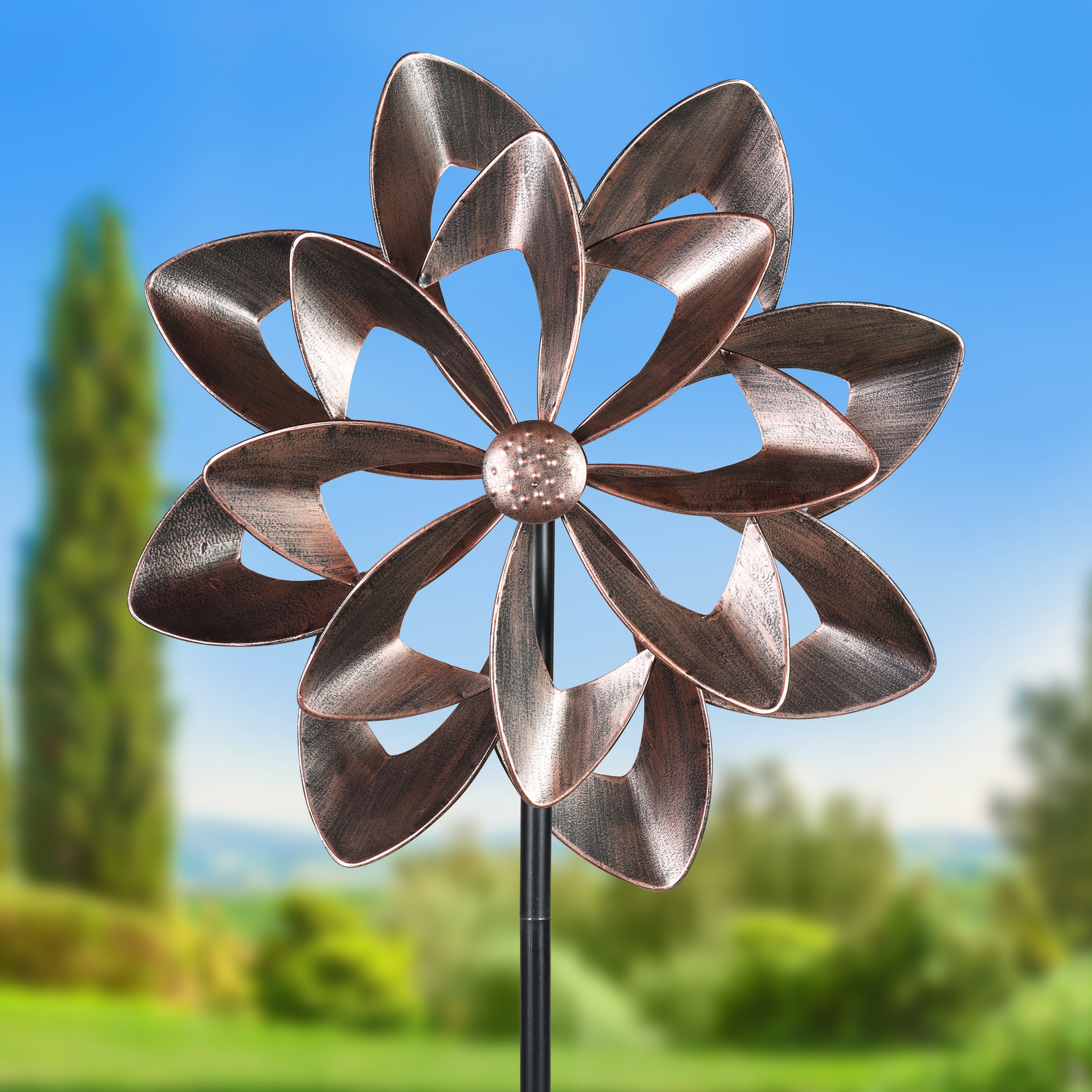 Exhart Boxed WindSpinner pinwheel bronze Aluminum Wind Spinner in the ...