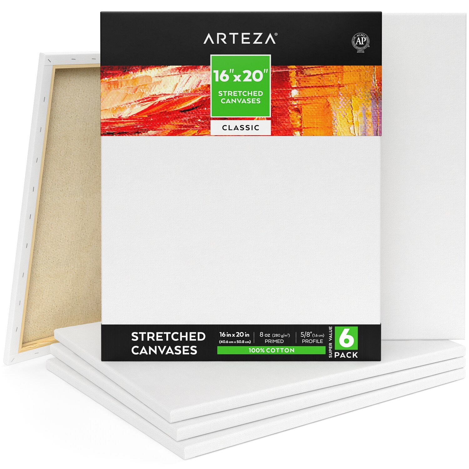 ARTIST BLANK STRETCHED & ACRYLIC PRIMED BOX FRAMED 100% COTTON ART CANVAS BEST Q 