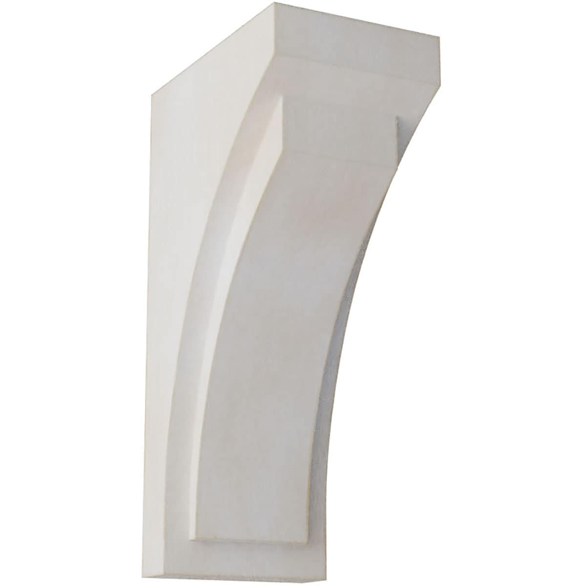 Ekena Millwork CORWD05X07X14FEWH 5.5-in x 7.75-in x 14-in Vintage Decor Finished Rubberwood White Wood Paintable/Stainable Corbel