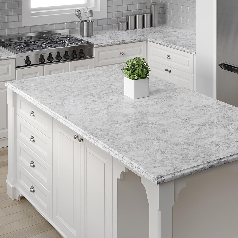 Allen Roth Oyster Cotton Quartz Kitchen Countertop Sample In The   07999185 