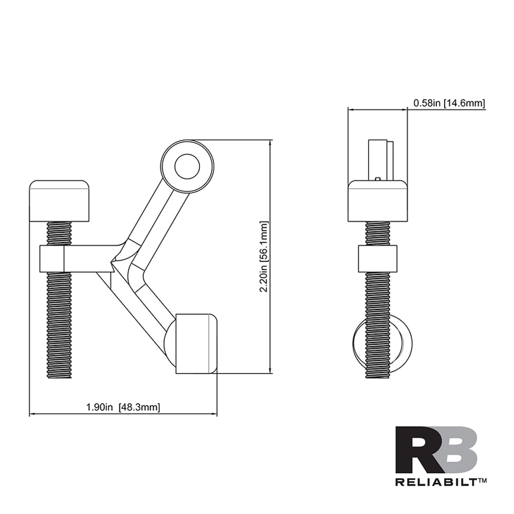 RELIABILT 1-3/4-in Black Hinge Pin Door Stop
