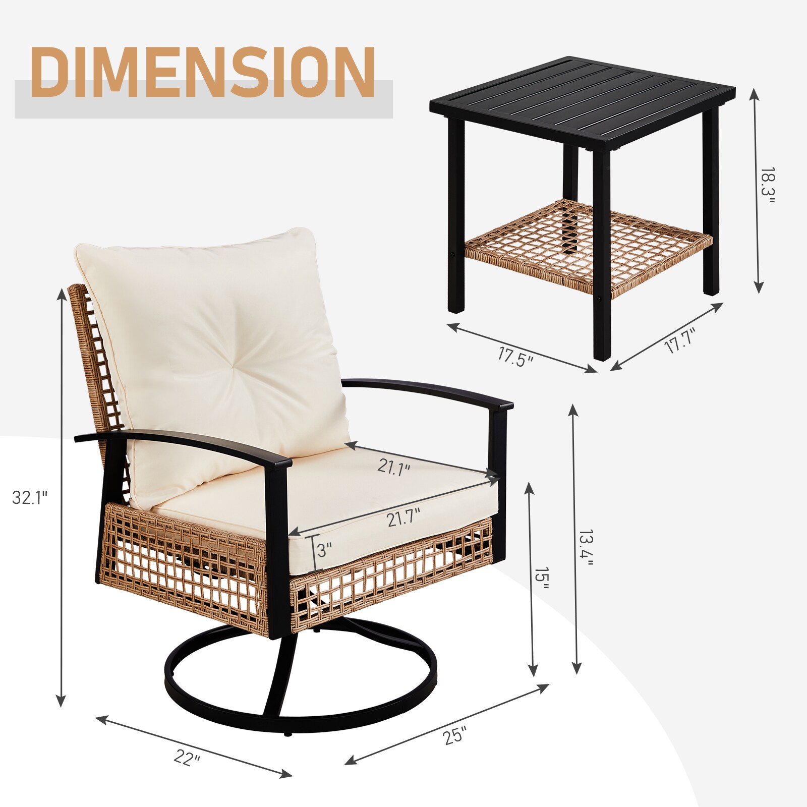 Outopee LO1G56001089 Patio-Conversation-Sets - View #3