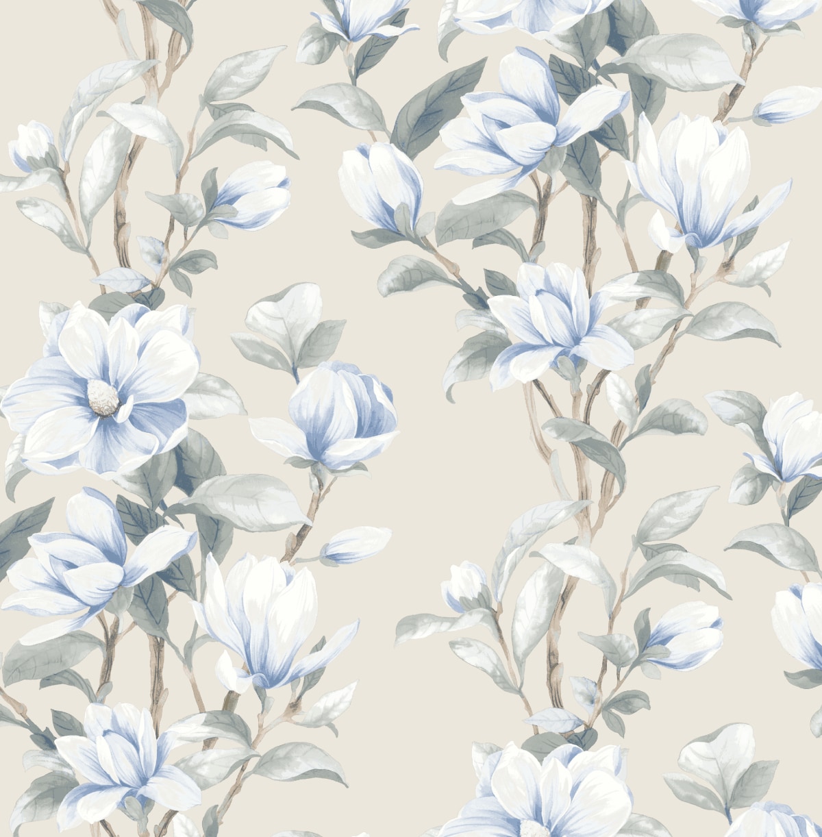 NextWall NW41412 30.75-Sq. Feet Linen and French Blue Vinyl Floral Self-adhesive Peel and Stick Wallpaper