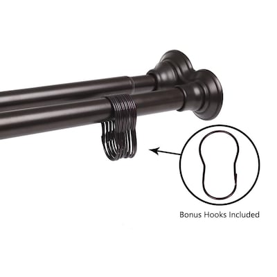 Tension Oil Rubbed Shower Rods At Com, Straight Fixed Shower Curtain Rod Oil Rubbed Bronze