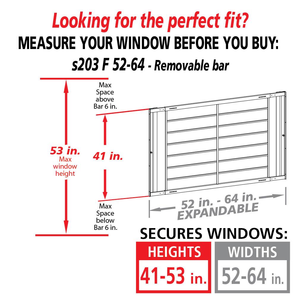 Mr. Goodbar S203 F 52-64 Window-Security-Bars - View #2