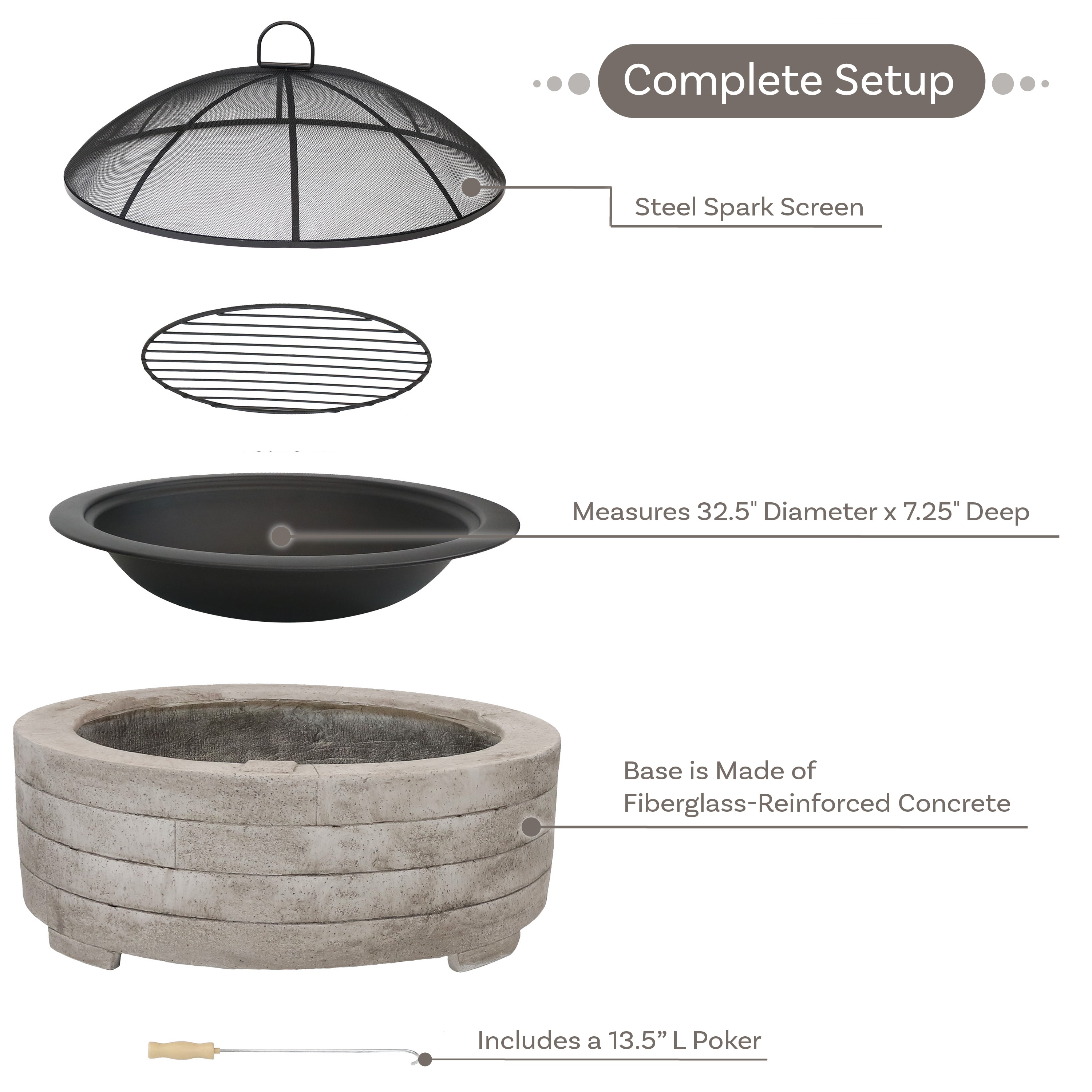 Sunnydaze Decor RCM-LG840 Outdoor-Woodburning-Firepits - View #7