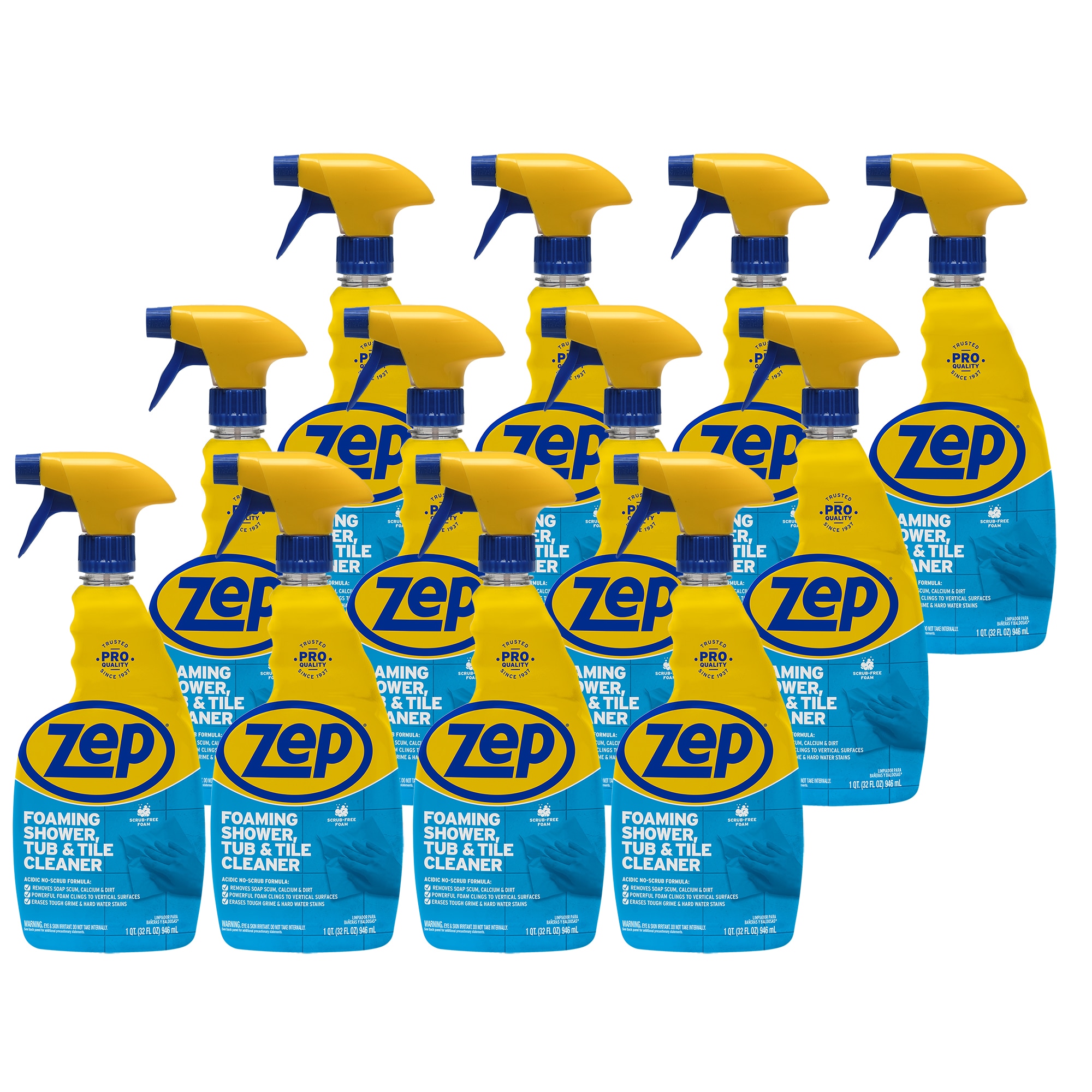 Zep Shower Tub and Tile Cleaner 1 Gallon ZUSTT128 (Case of 2) - No Scrub  Pro Formula Breaks up Tough Buildup on Contact