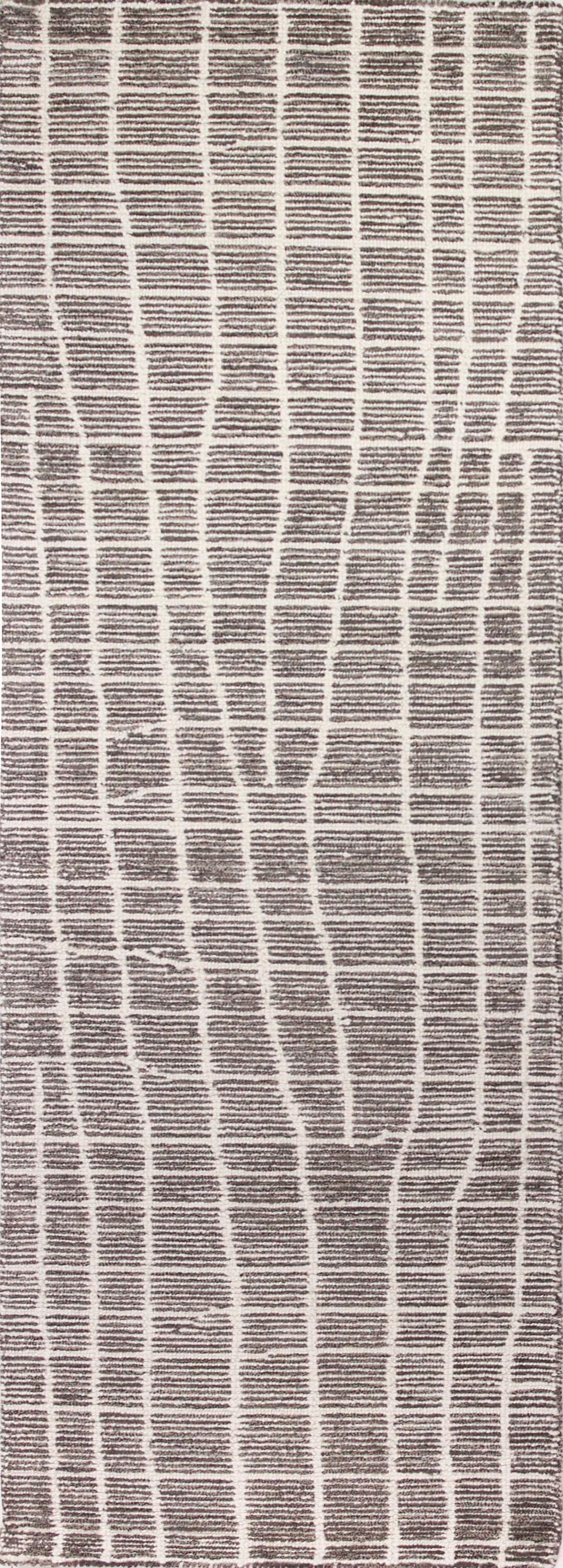 Bashian 649652295824 3 X 8 (ft) Wool Taupe Indoor Geometric Moroccan Runner Rug