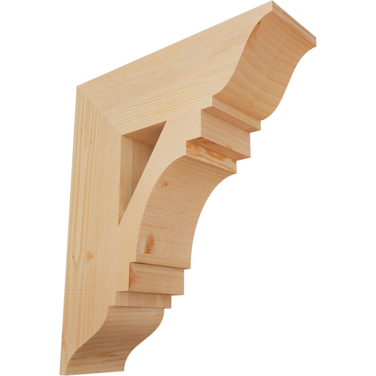 Ekena Millwork BKT06X20X24MRC01SDF Merced traditional smooth 5-1/2-in x 20-in x 24-in Douglas fir Brown Wood Standard bracket