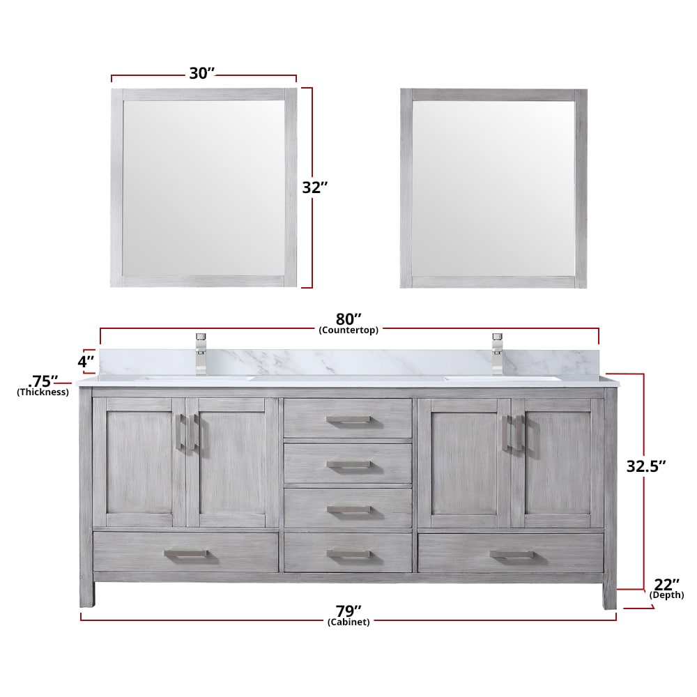 Lexora LJ342280DDDSM30F Bath-Vanity-Combo - View #4
