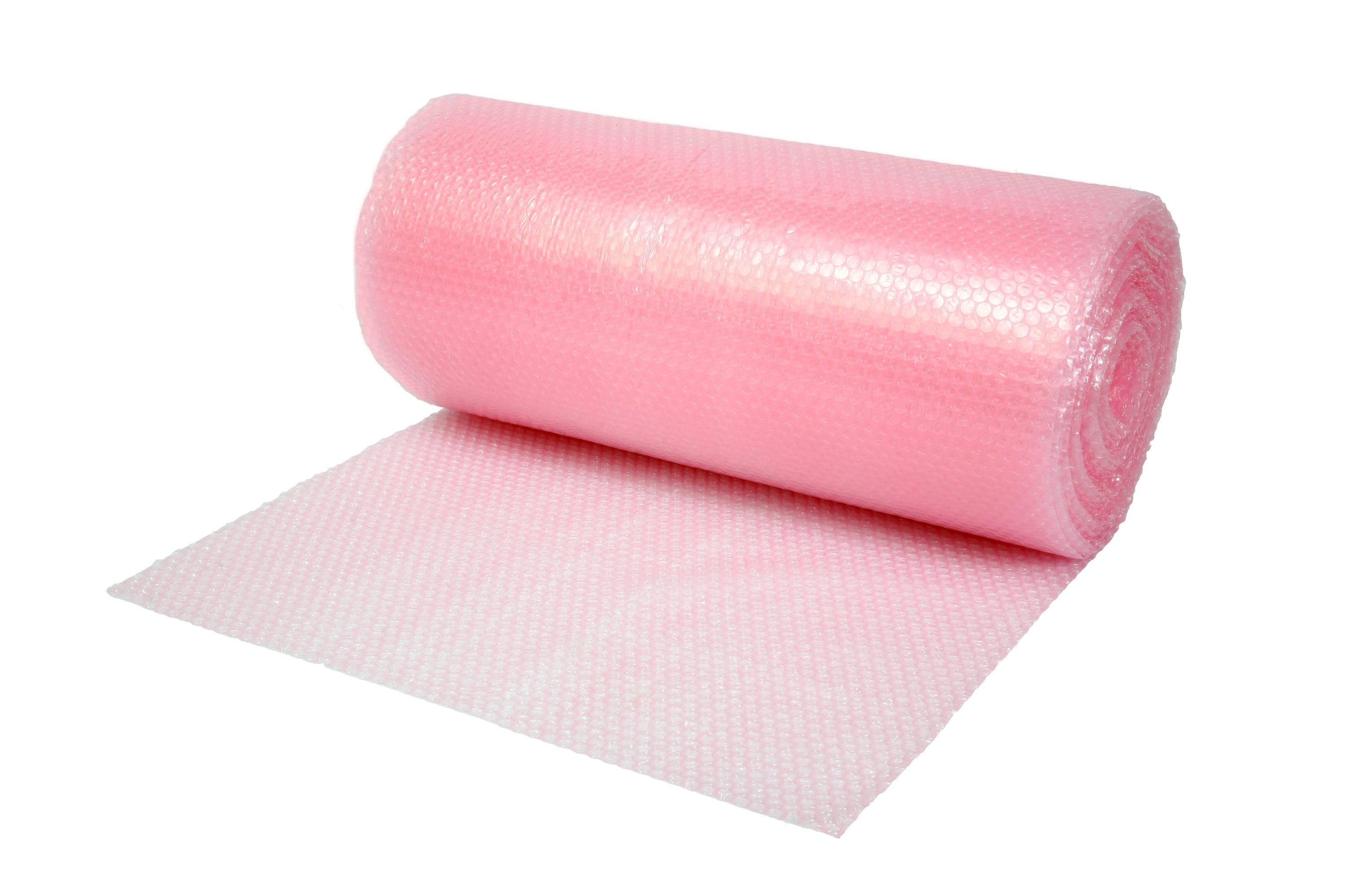 supplyhut 3/16” Anti-Static Small Bubble Cushioning Wrap Padding Roll 50′ x  12” Wide 50FT, Pink 0-5867-3797-9 - Office Optima