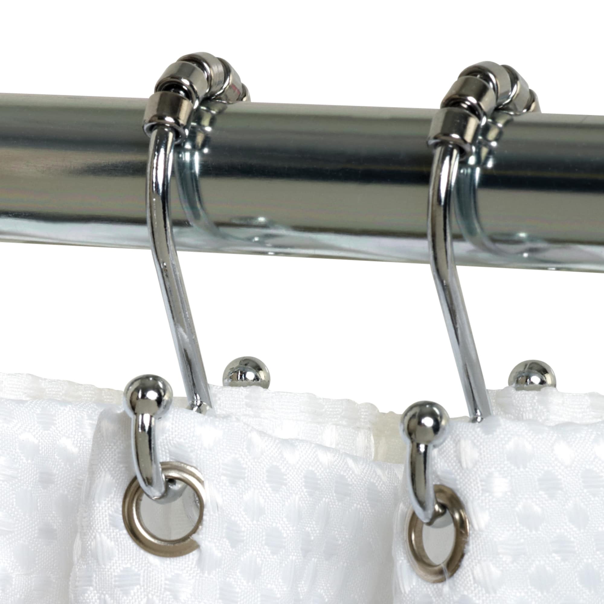 Zenna Home 12-Pack Chrome Double Shower Curtain Hooks in the Shower ...
