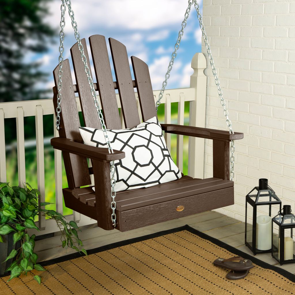 highwood AD-SW2CW23-ACE The Classic Westport 1 -person Weathered Acorn Recycled plastic Outdoor Swing