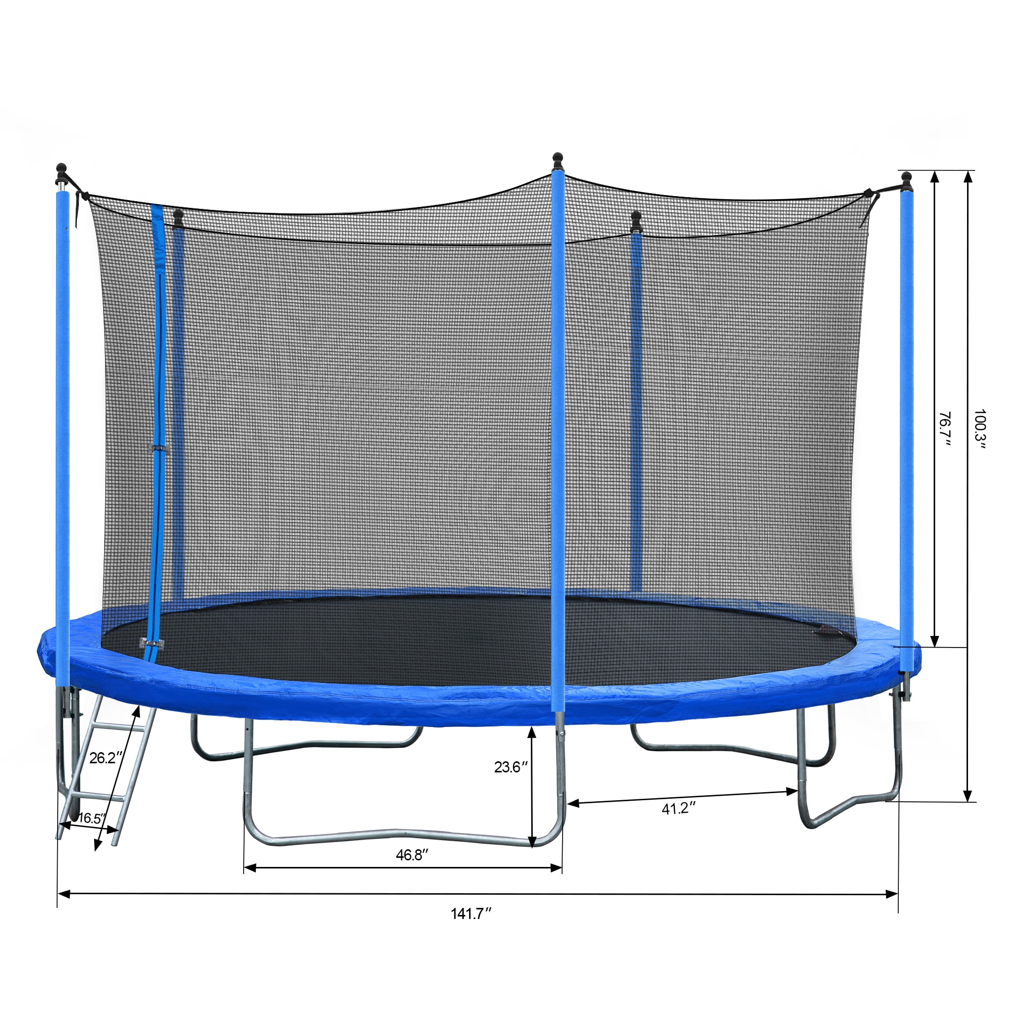 Maocao Hoom 12FT Round Backyard Trampoline with Safety Enclosure, UV ...