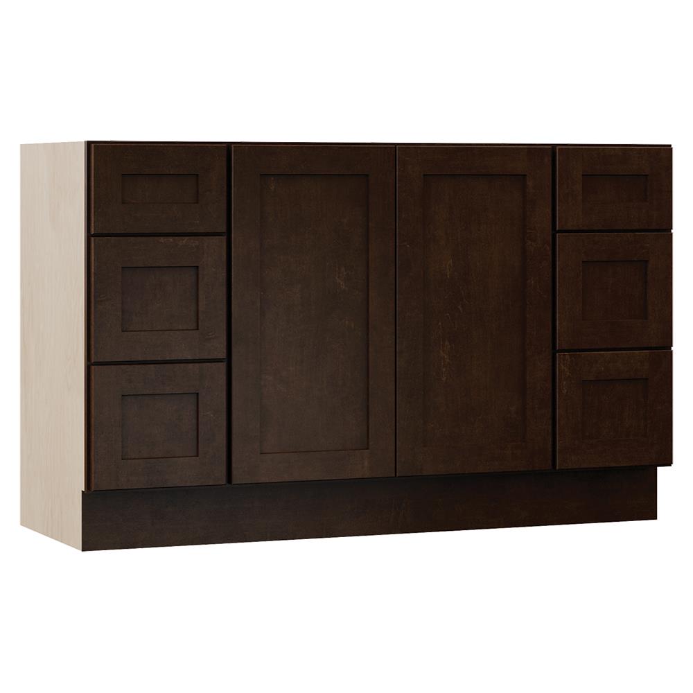 VILLA BATH by RSI LVB48S-JAV Sanabelle 48-in Java Bathroom Vanity Base Cabinet without Top