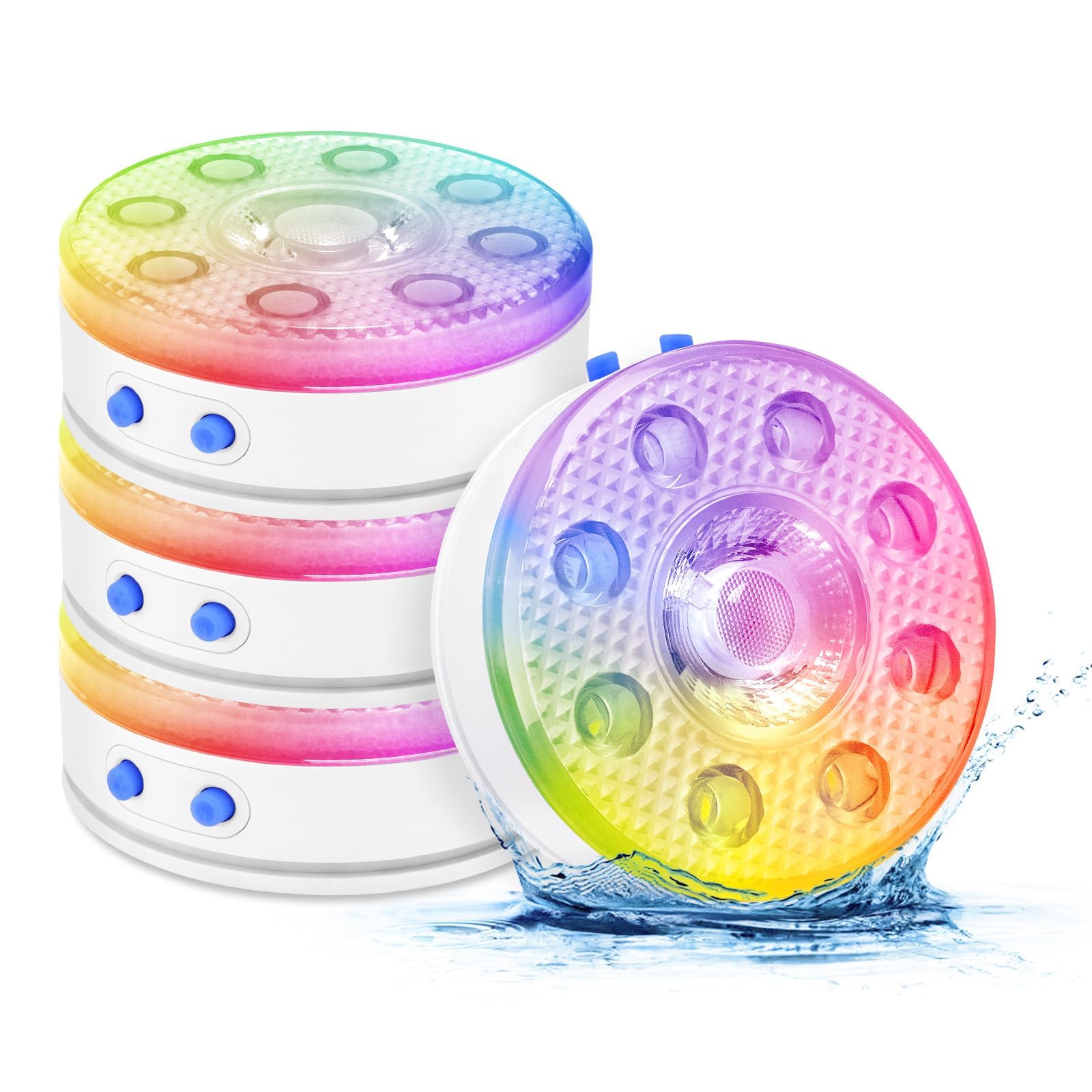 Anqtovp  renewable power Floating Pool Lights 4 Pack RGB Color Changing Waterproof Magnetic for Hot Tub Spa Fountains Garden